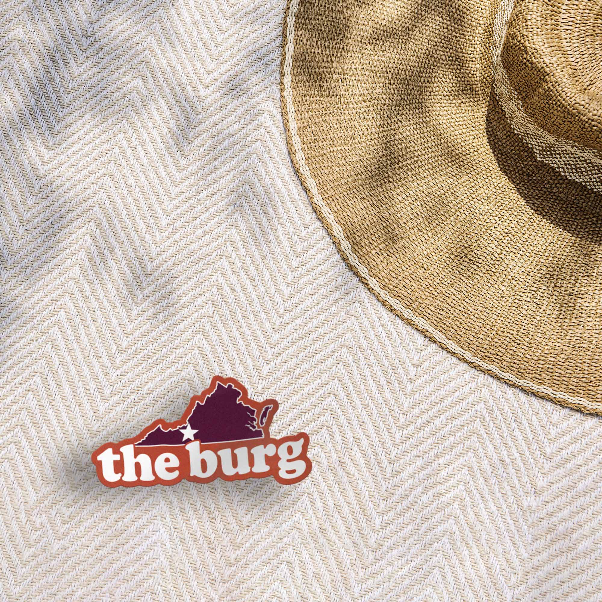 The Burg Virginia Outline Sticker - Cute Blacksburg VA Decal