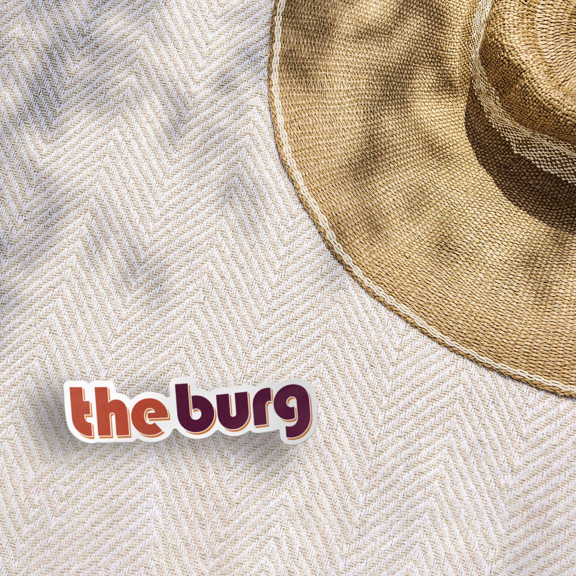 The Burg Virginia Outline Sticker - Cute Blacksburg VA Decal