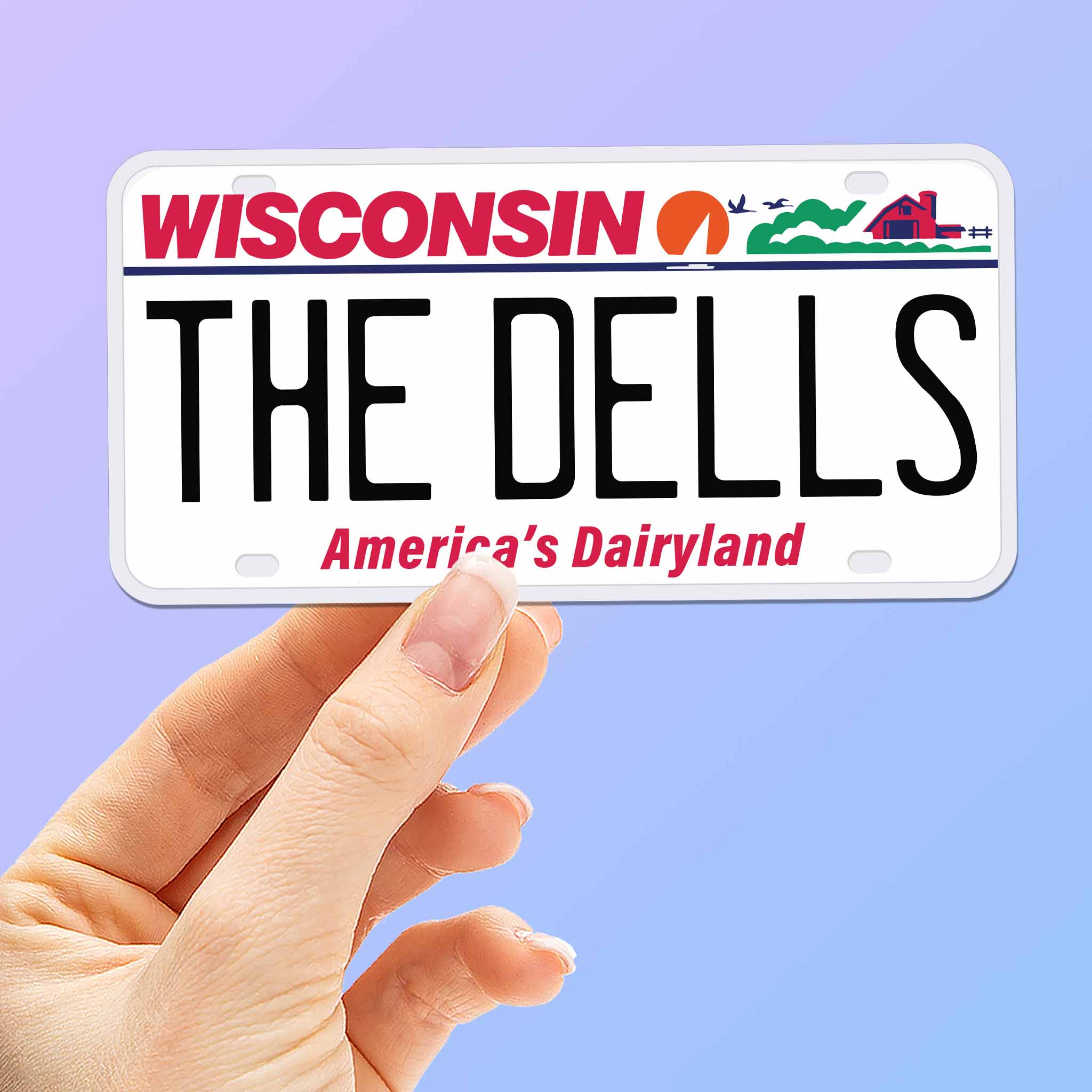 Wisconsin License Plate Sticker - Choose from 10+ WI Cities & Sayings