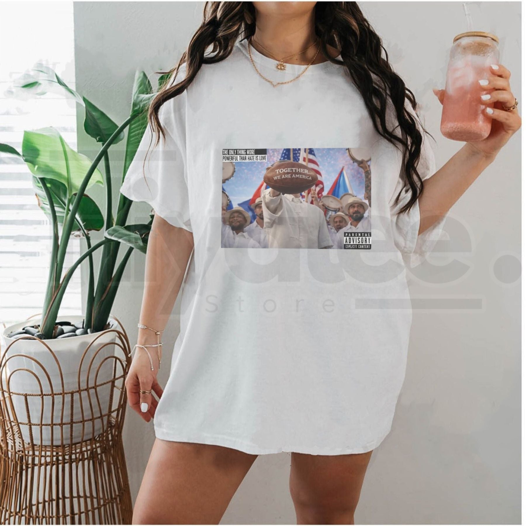 "The Only Thing More Powerful Than Hate Is Love" – Retro Unity Graphic Tee