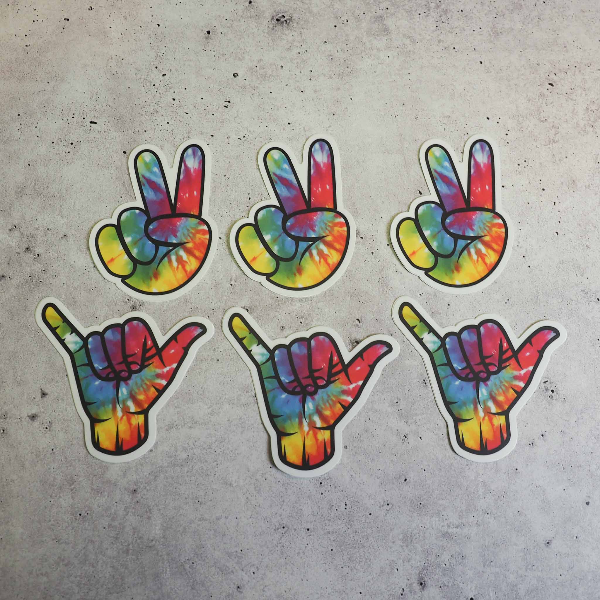 Tie Dye Shaka Sign Sticker