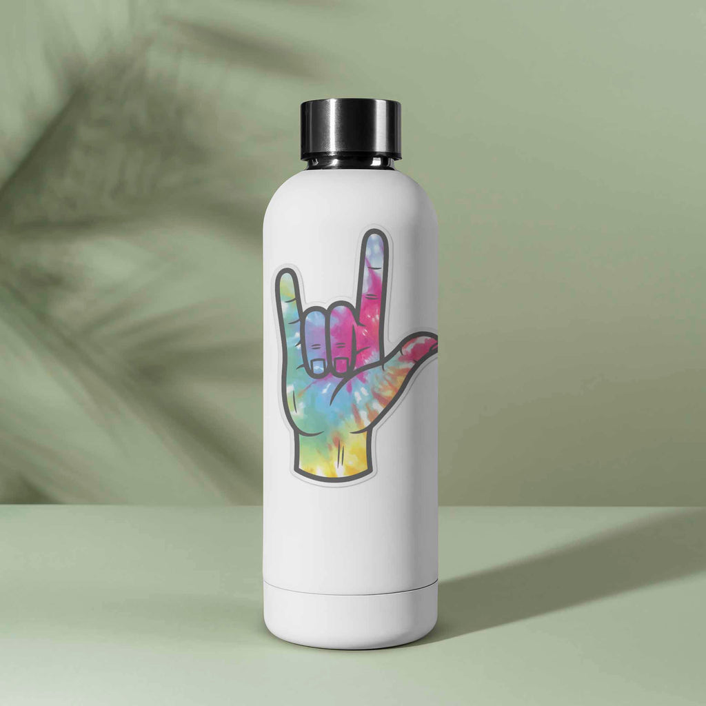 Tie Dye I Love You Sign Sticker