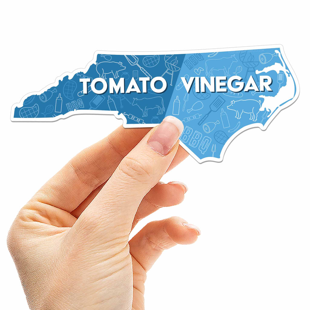 North Carolina BBQ Map Car Magnet - Flexible NC Fridge Magnet