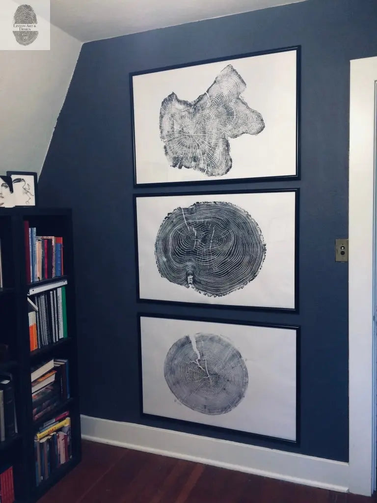 Tree Ring Triptych Wall Art • Set of 3 Panel Tree Stump Prints • Large Tree Ring Print Set • Nature-Inspired Wall Art