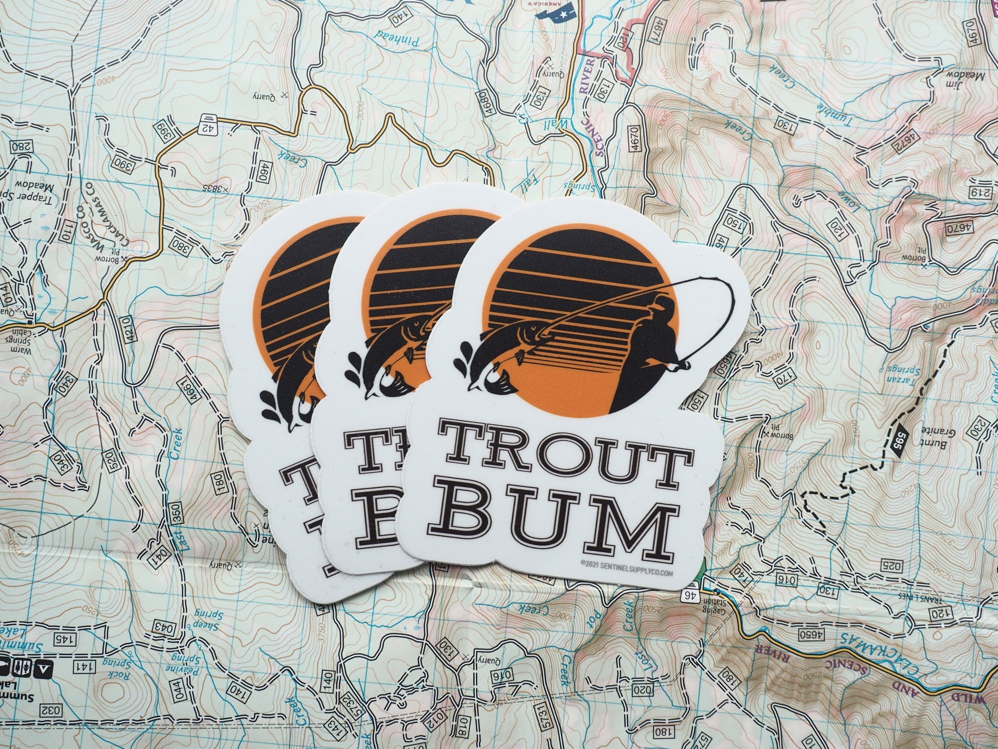 Trout Bum Fly Fishing Sticker