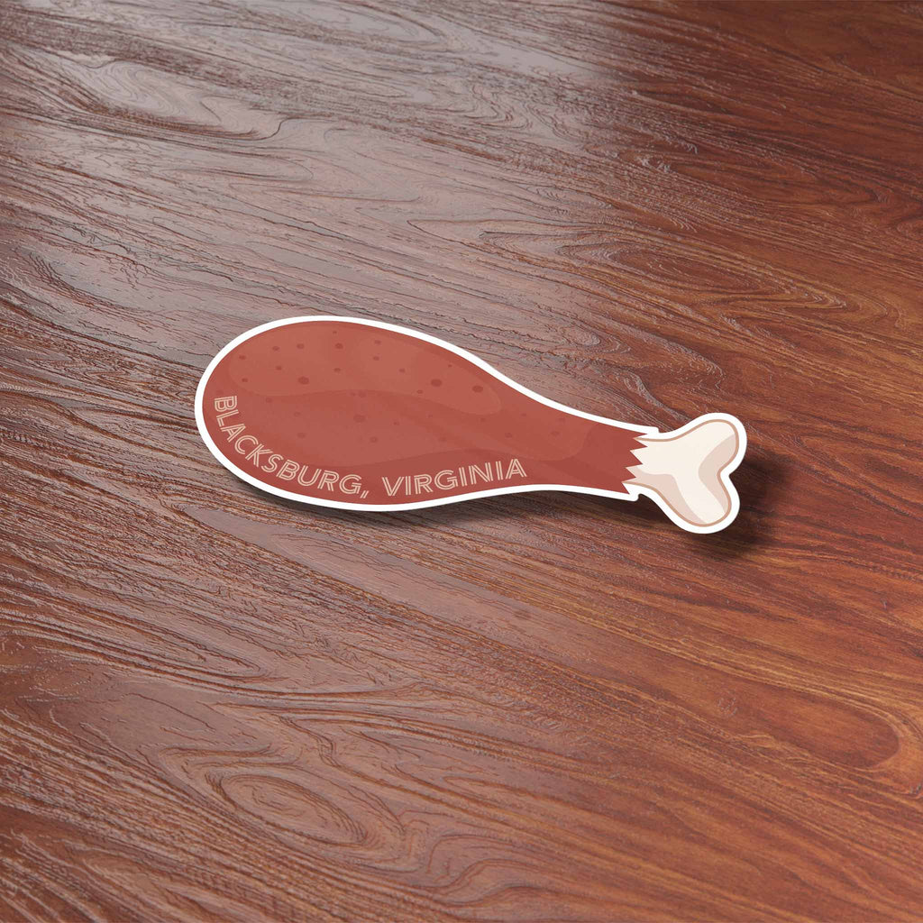 Turkey Leg Blacksburg Virginia Sticker - Funny VA Sports Decal