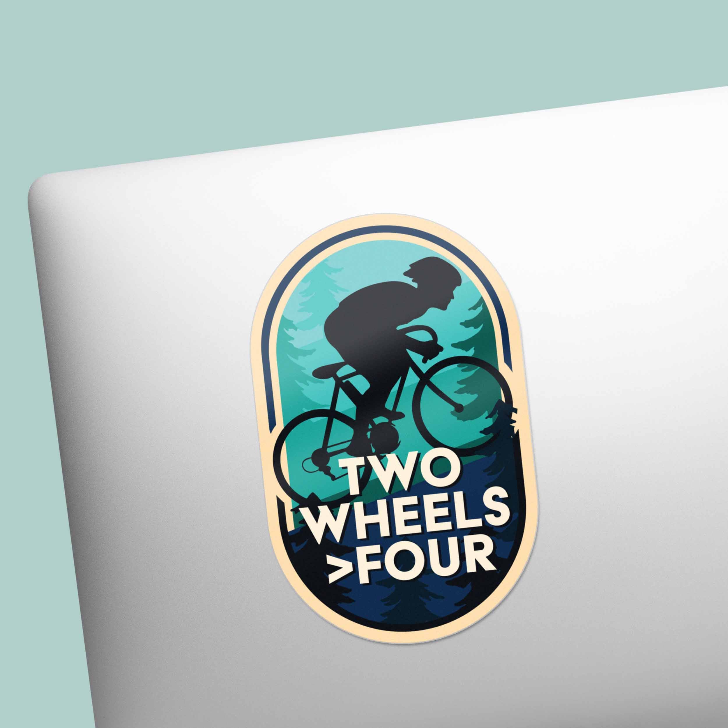 Two Wheels > Four Mountain Bike Sticker