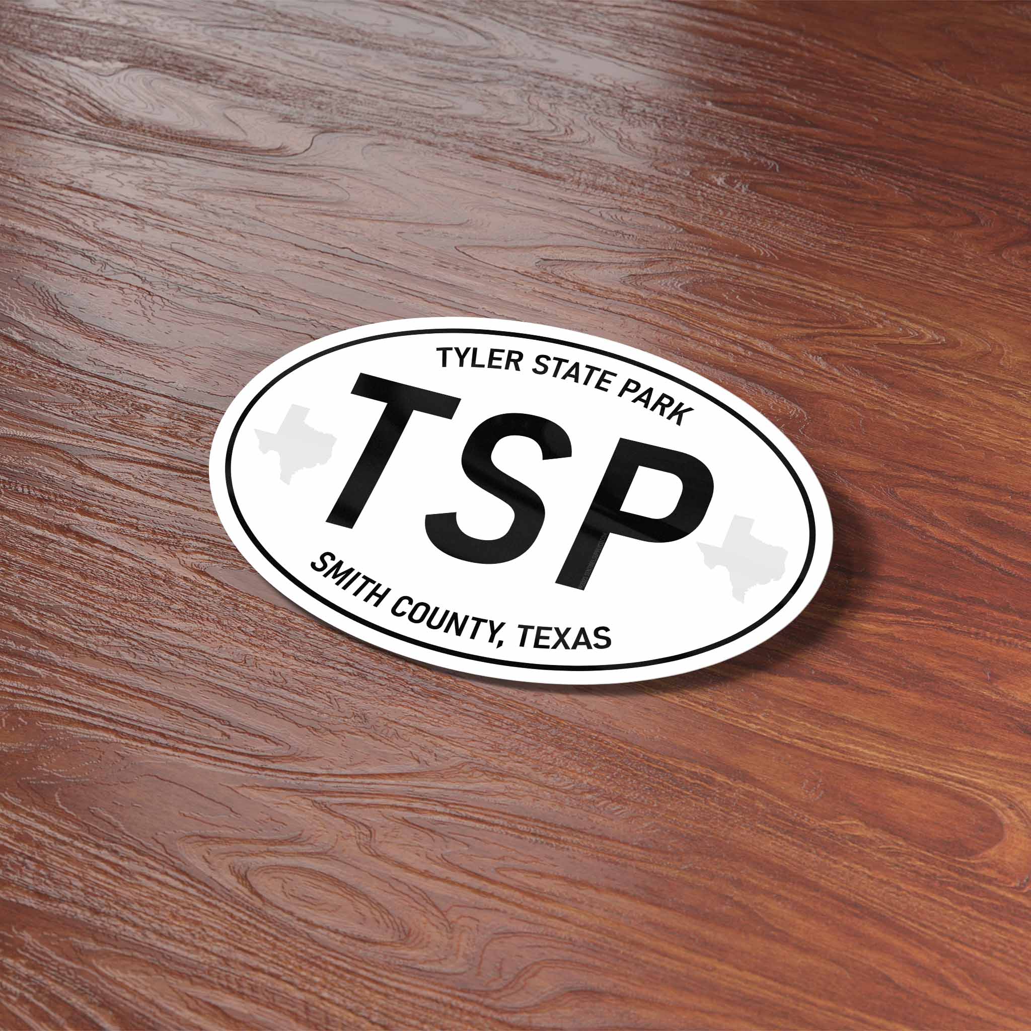 Tyler State Park Texas White Oval Sticker