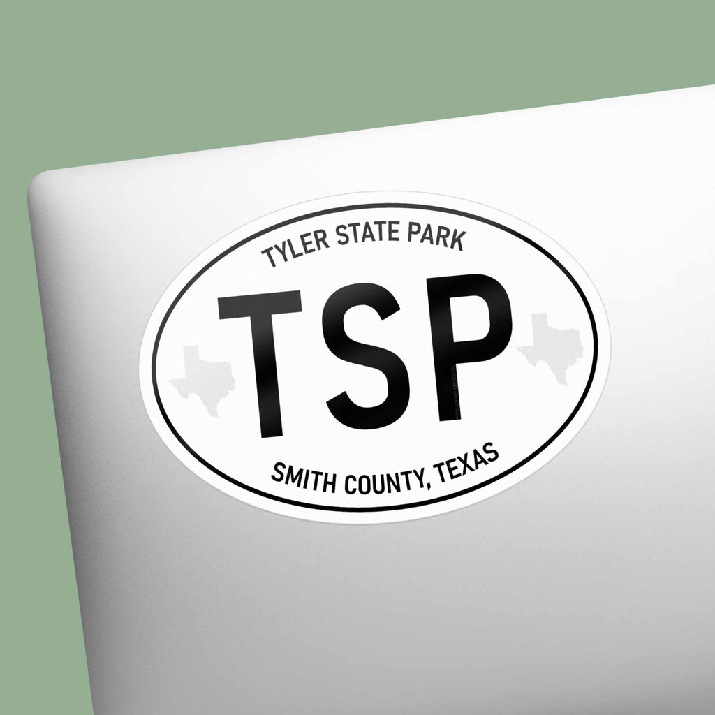 Tyler State Park Texas White Oval Sticker