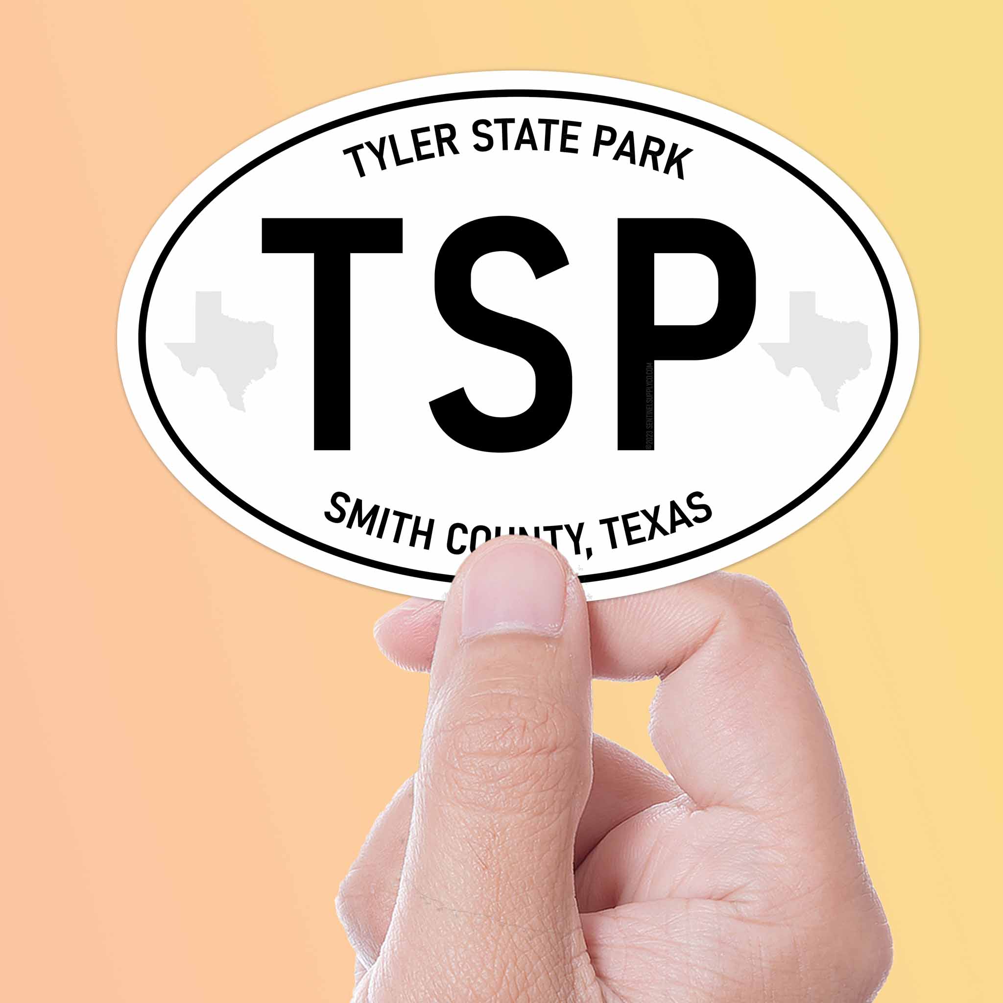 Tyler State Park Texas White Oval Sticker