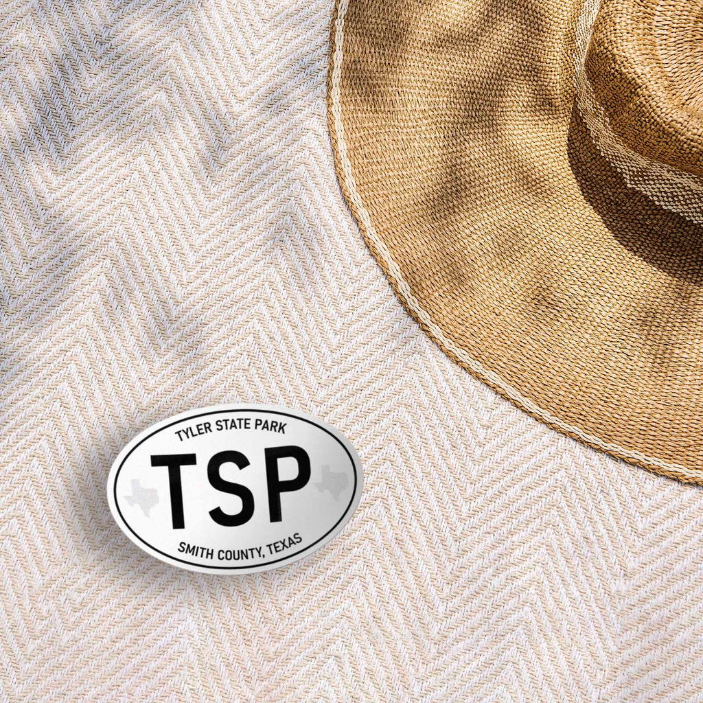 Tyler State Park Texas White Oval Sticker