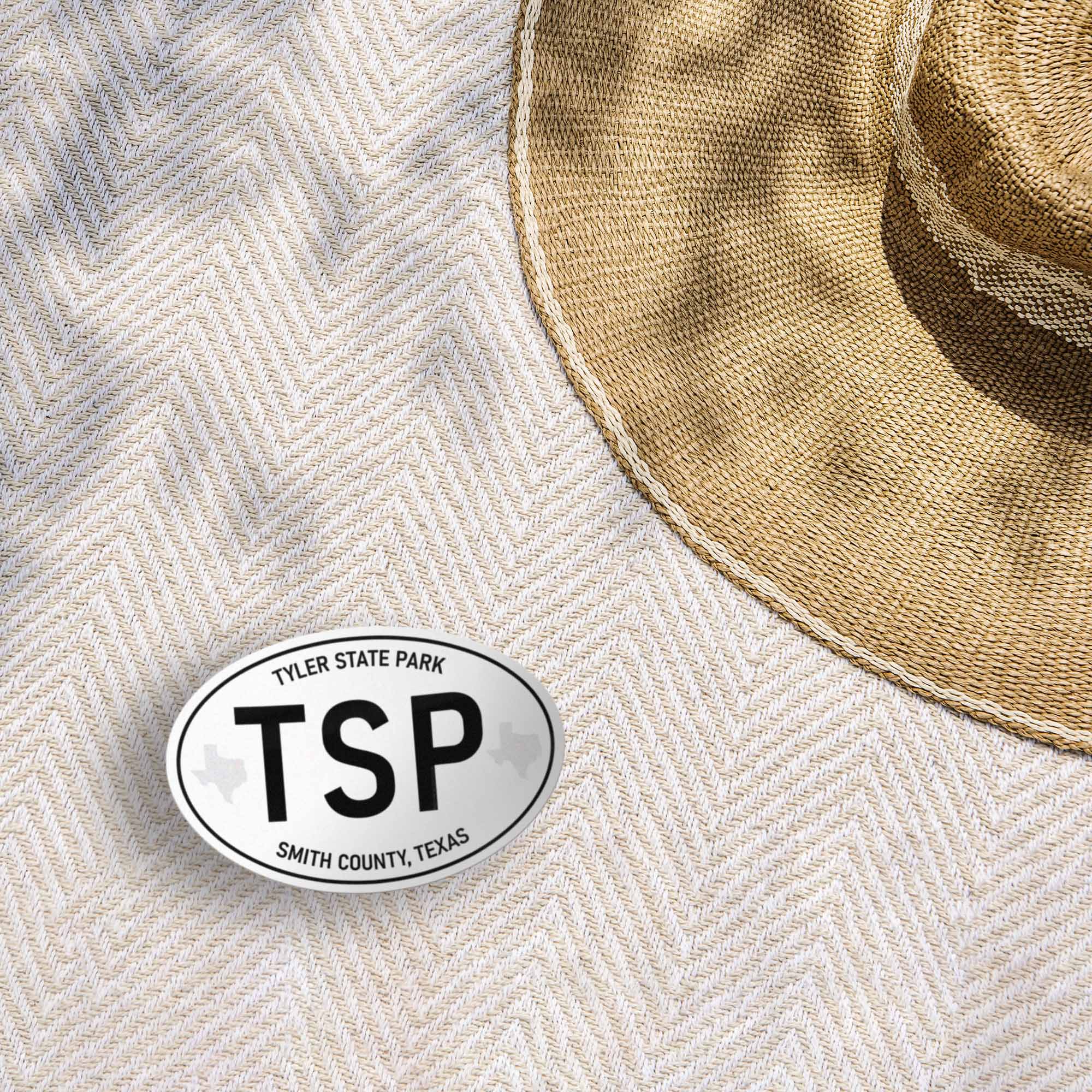Tyler State Park Texas White Oval Sticker