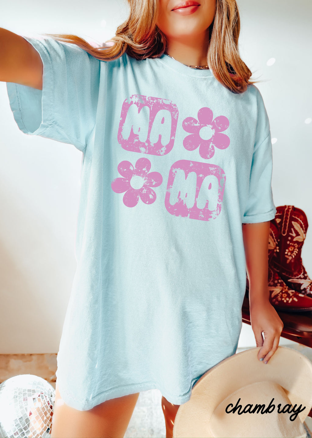 PRE-ORDER: Mama Floral Squared Tee *10 Colors (S-3X)