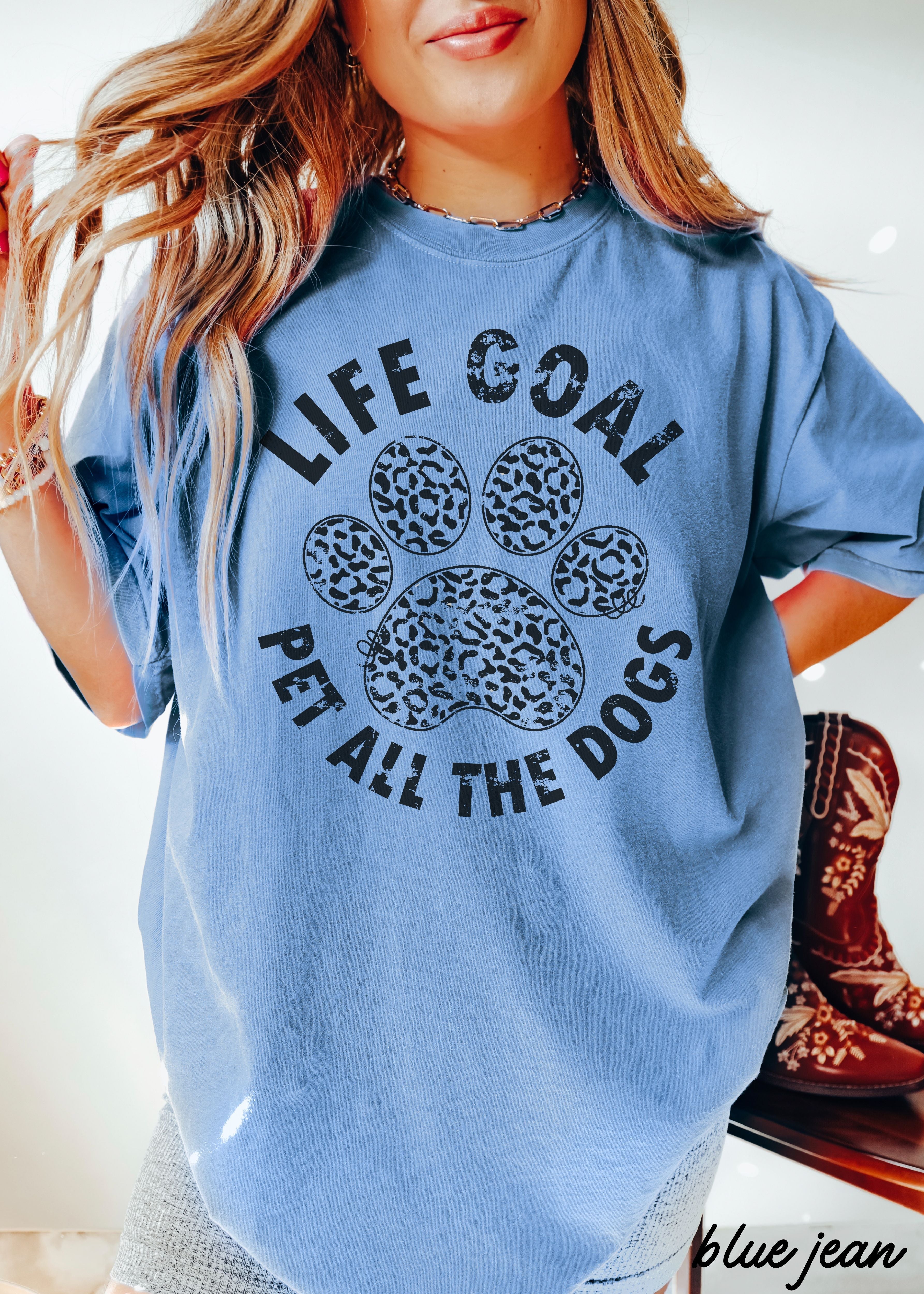 Pet All The Dogs Leopard Paw Tee *13 Colors (S-3X)