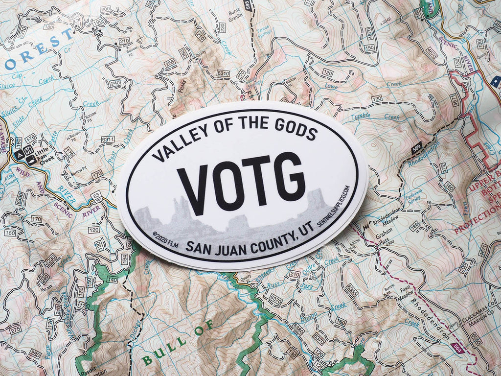 Valley of the Gods, Utah White Oval Bumper Sticker