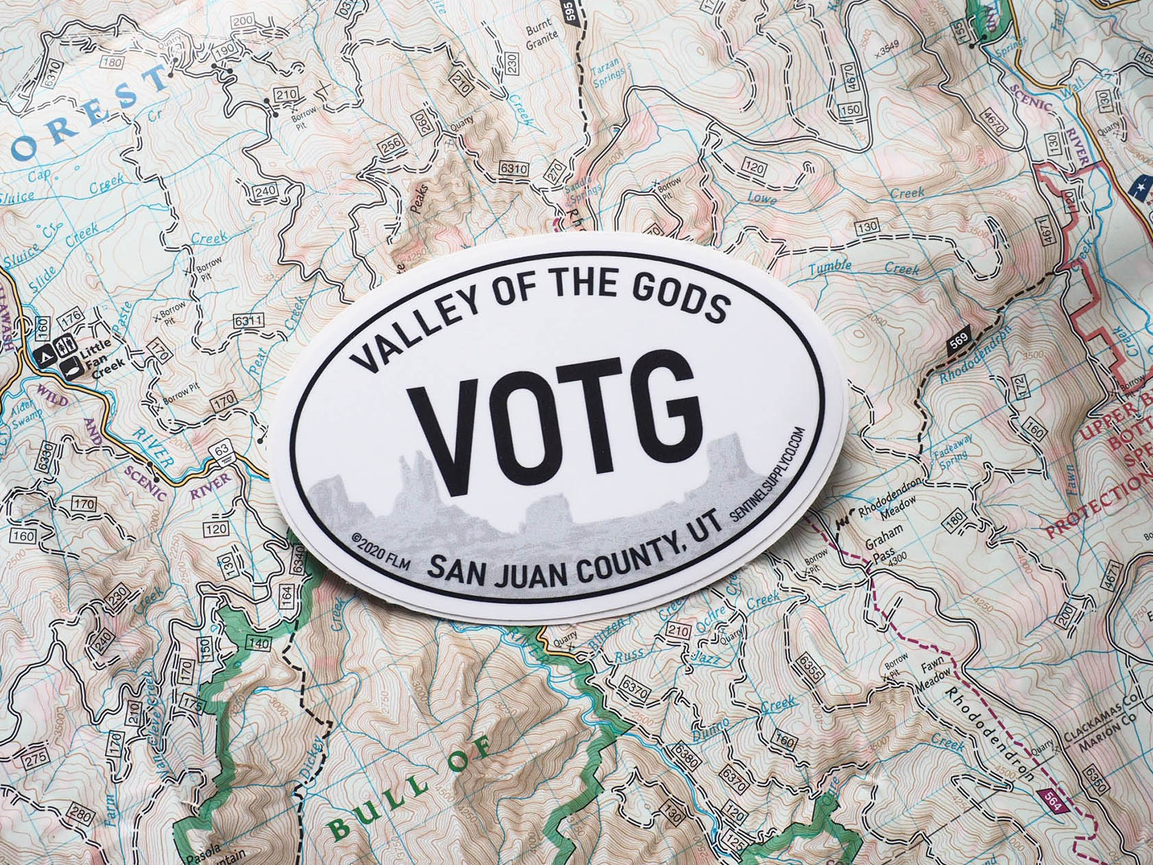 Valley of the Gods, Utah White Oval Bumper Sticker