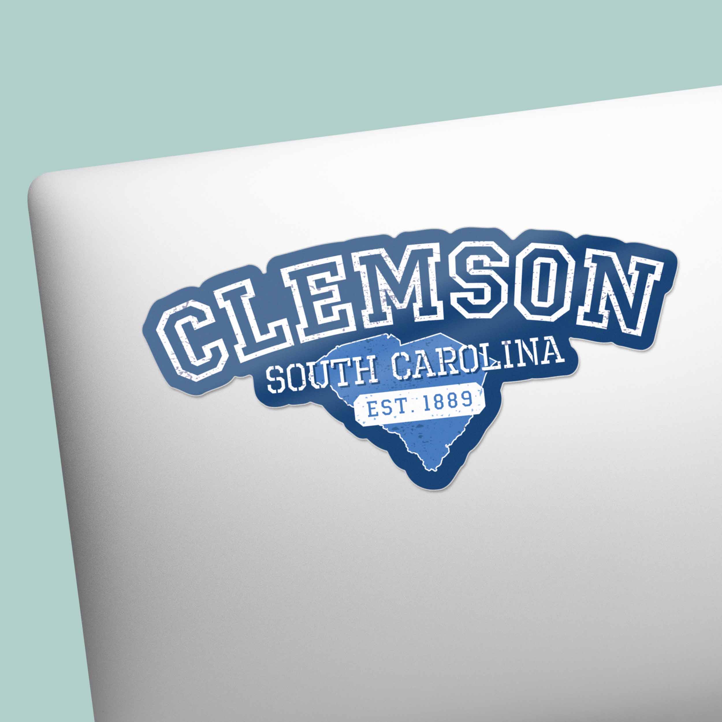 Clemson South Carolina Sticker - Blue Vintage SC Decal