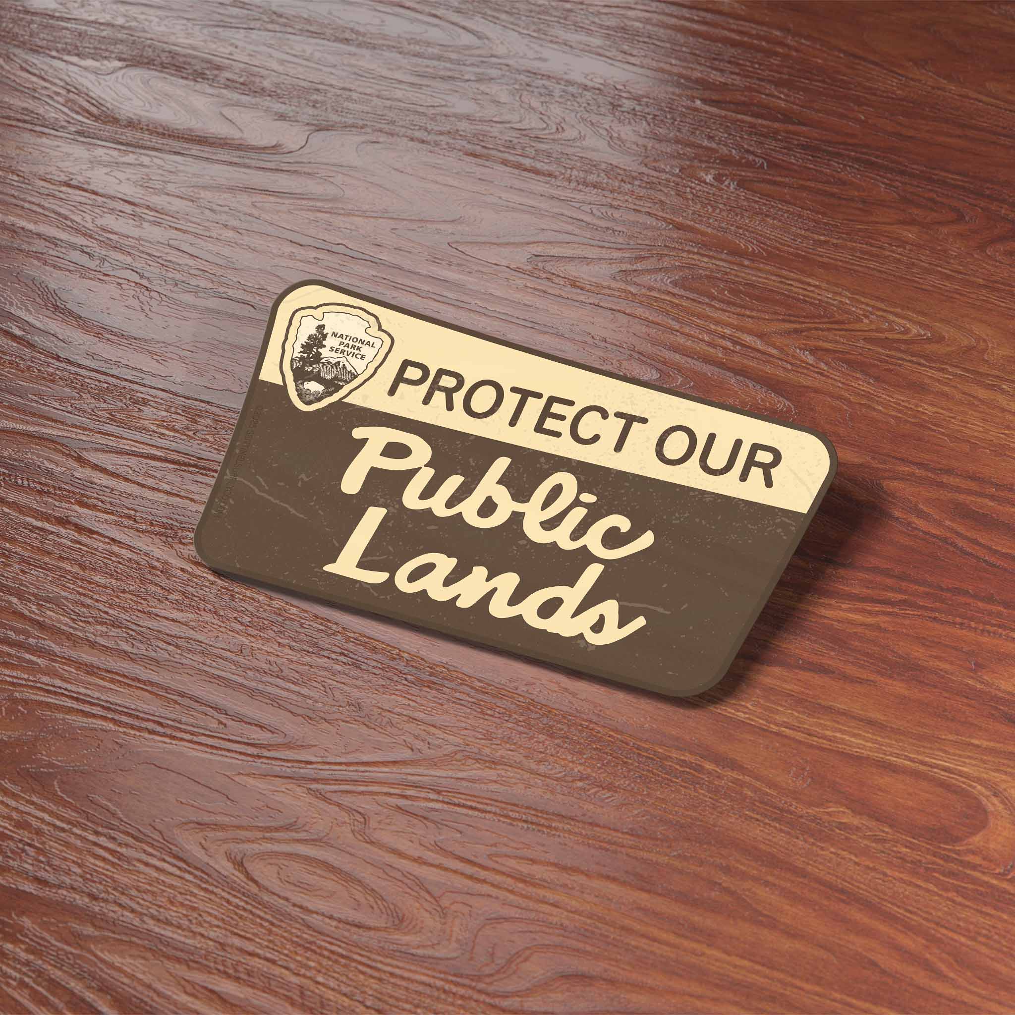 Protect Our Public Lands Sticker - Vintage National Park Sign