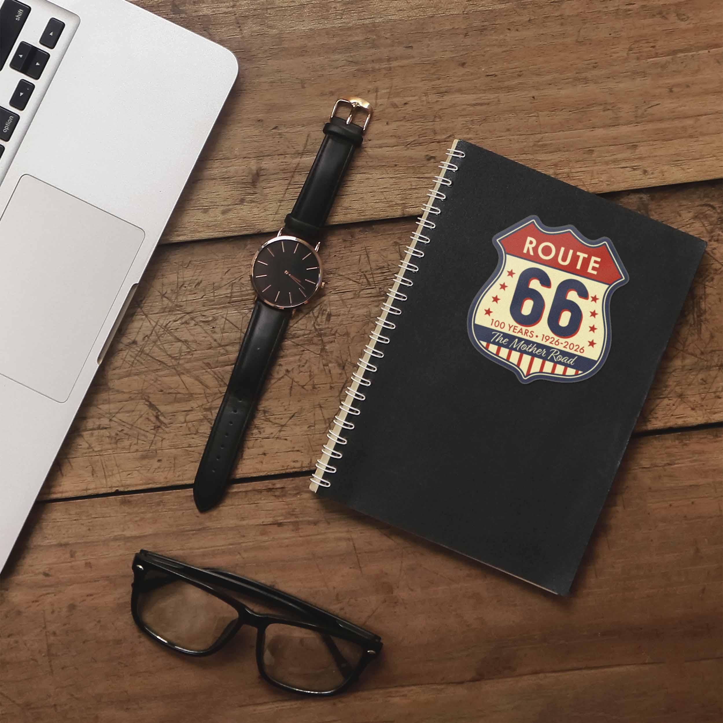 100th Anniversary Route 66 Sticker - The Mother Road Highway Sign