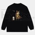 WACKY CAT Unisex Oversized Crew Neck Sweatshirt: 072207 Streetwear