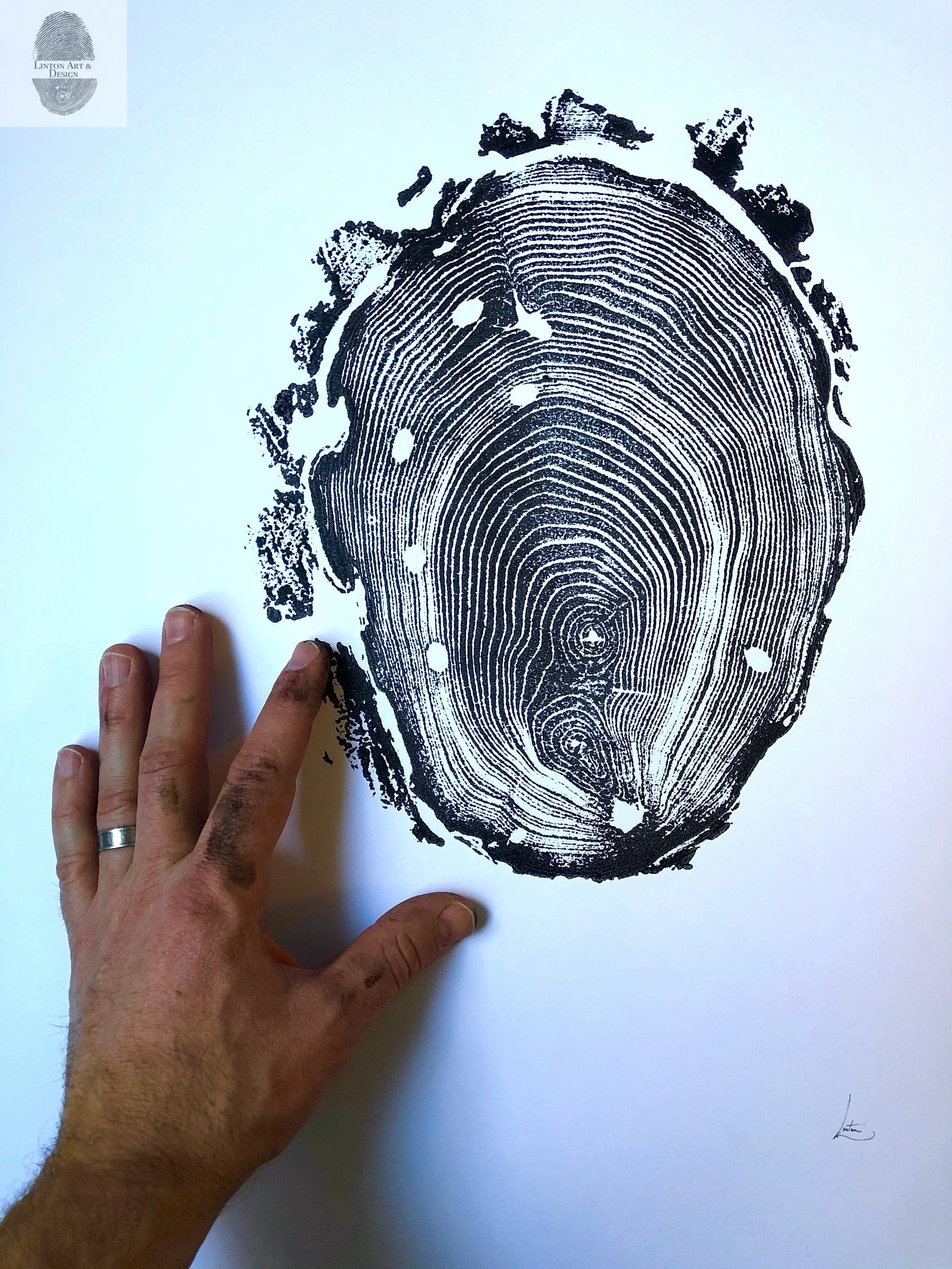 Walden Pond Print, Massachusetts Tree Ring Print - 18x24 print - Signed Original