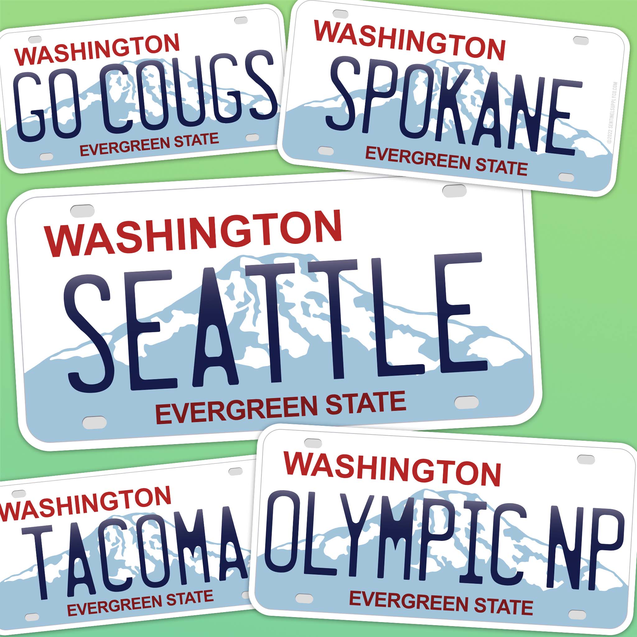 Washington License Plate Stickers - Choose From 20+ WA Cities