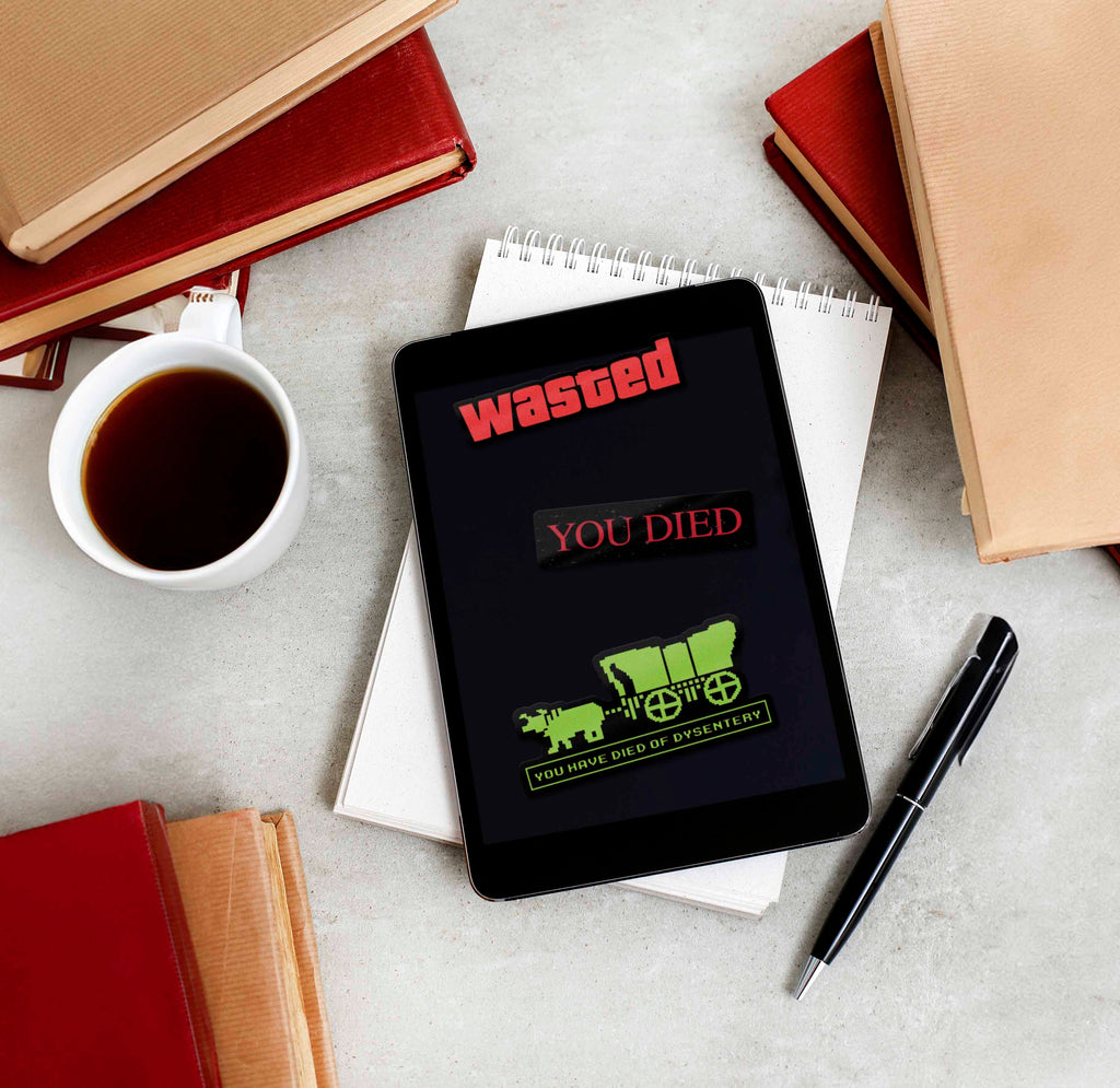 Wasted Funny Gaming Sticker