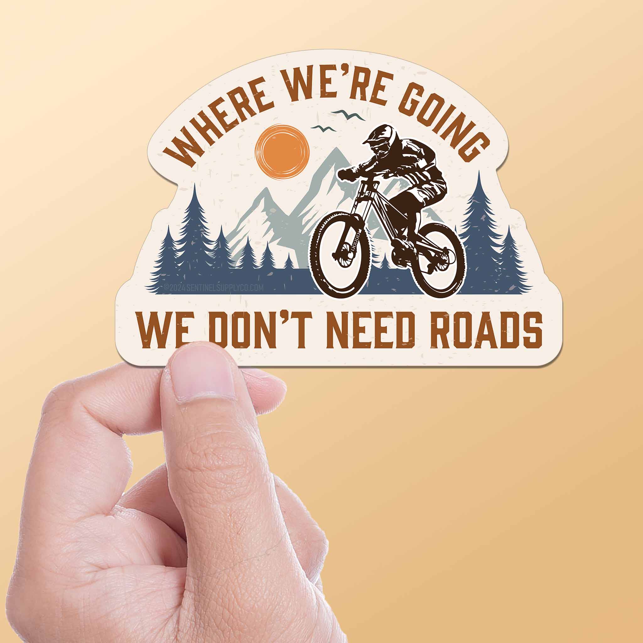 Where We're Going We Don't Need Roads Mountain Bike Sticker