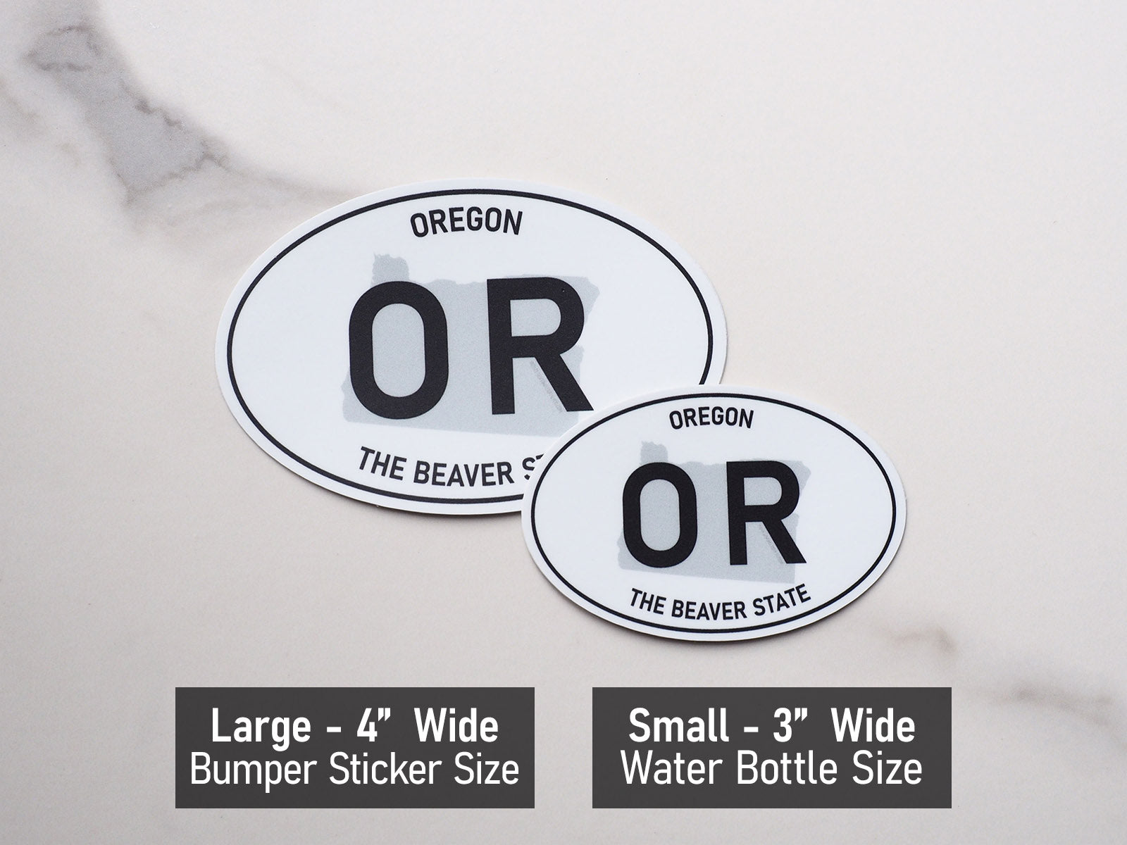 Oregon White Oval Bumper Sticker