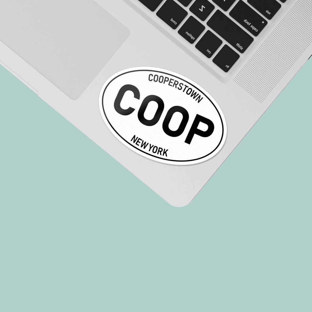White Oval Cooperstown NY Bumper Sticker