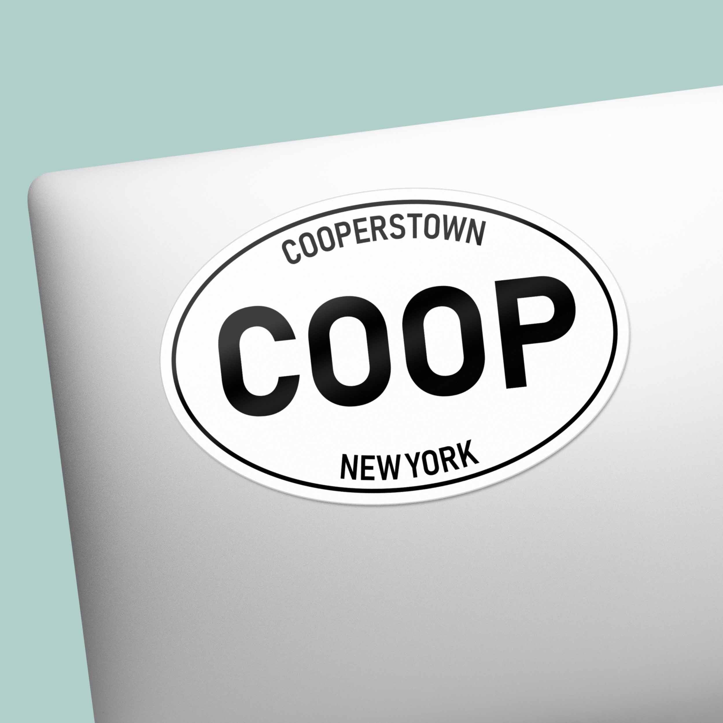 White Oval Cooperstown NY Bumper Sticker