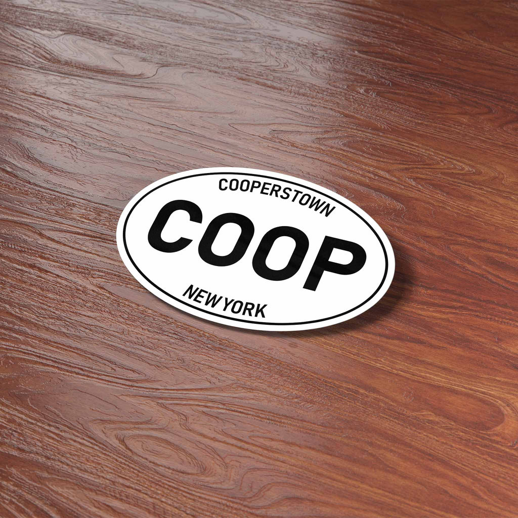 White Oval Cooperstown NY Bumper Sticker