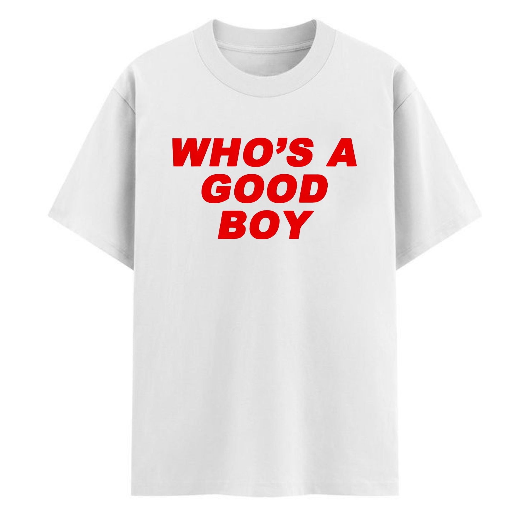 "Who's A Good Boy" Nostalgic T-Shirt - Cute Y2K Preppy Apparel, Short Sleeve Top