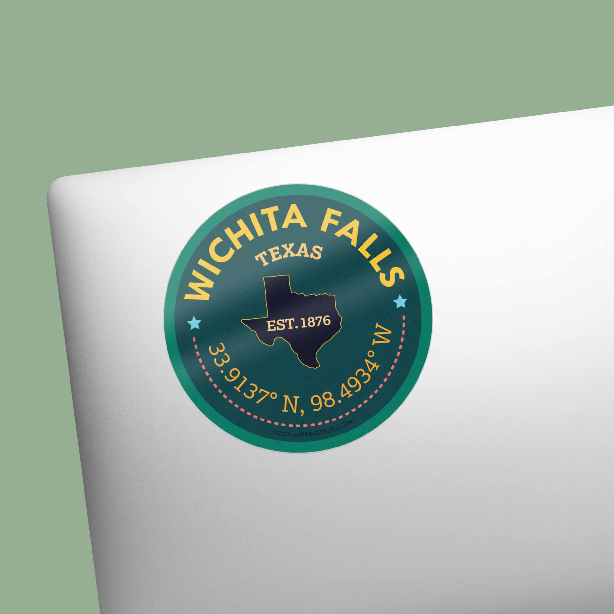 Wichita Falls Texas Coordinates Sticker