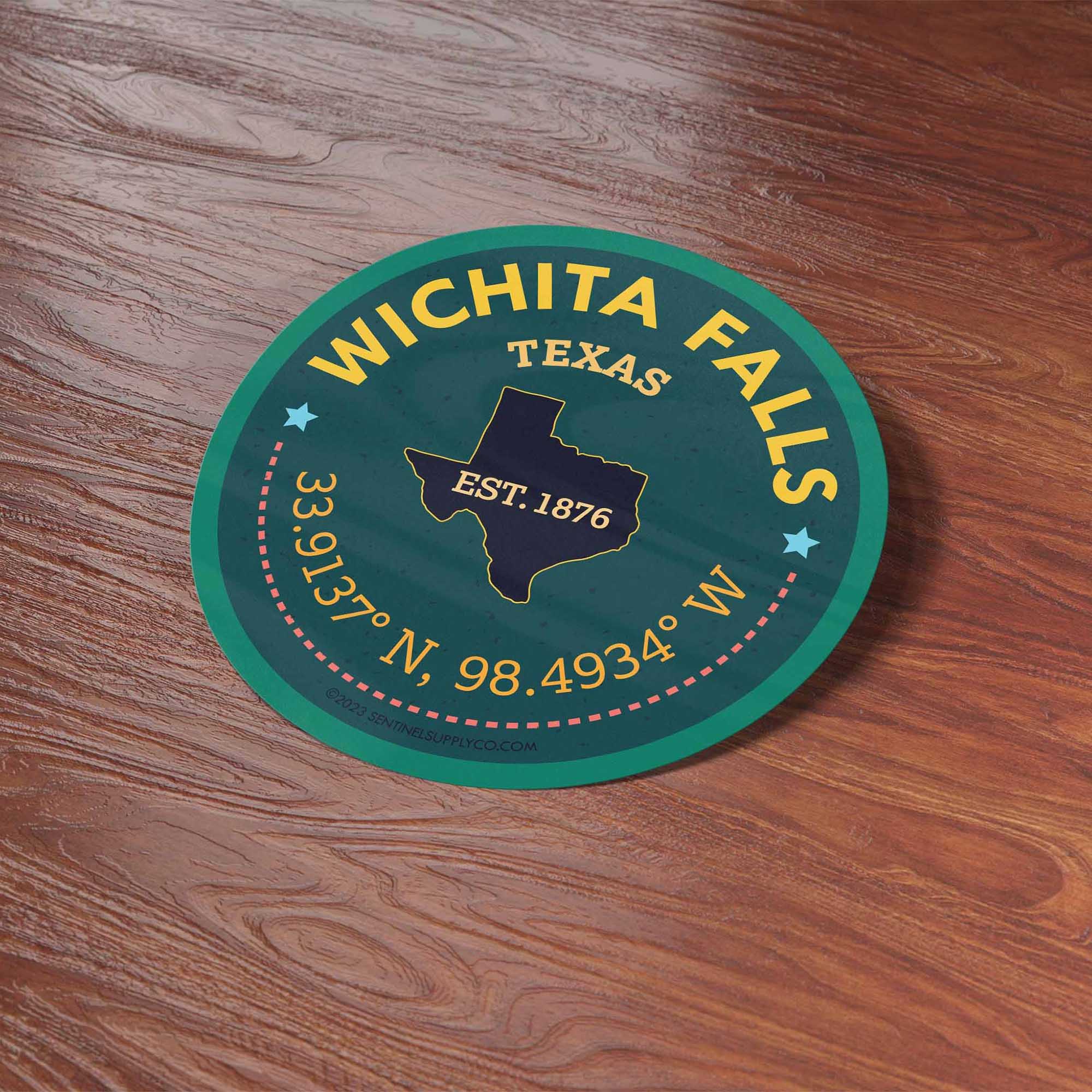 Wichita Falls Texas Coordinates Sticker