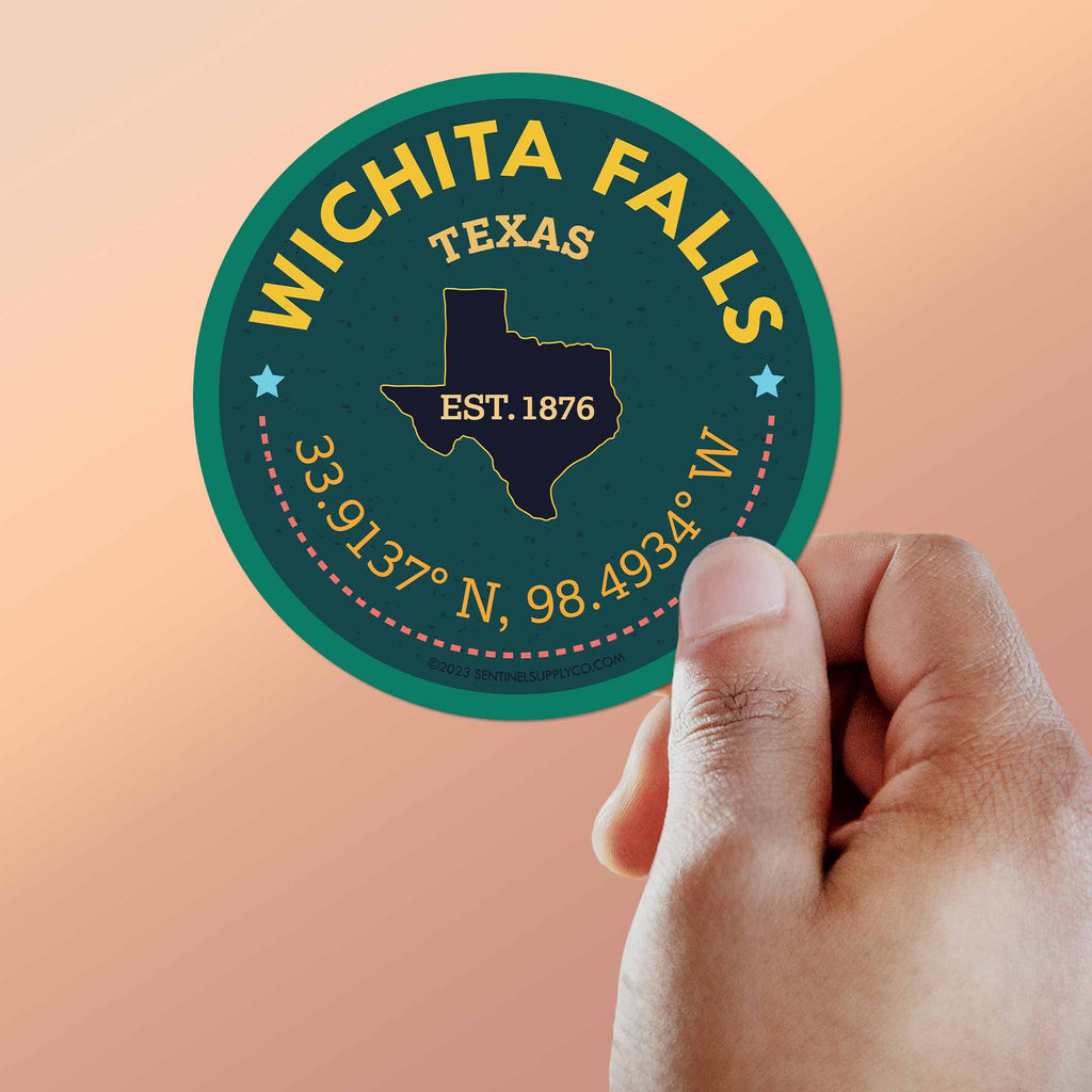 Wichita Falls Texas Coordinates Sticker