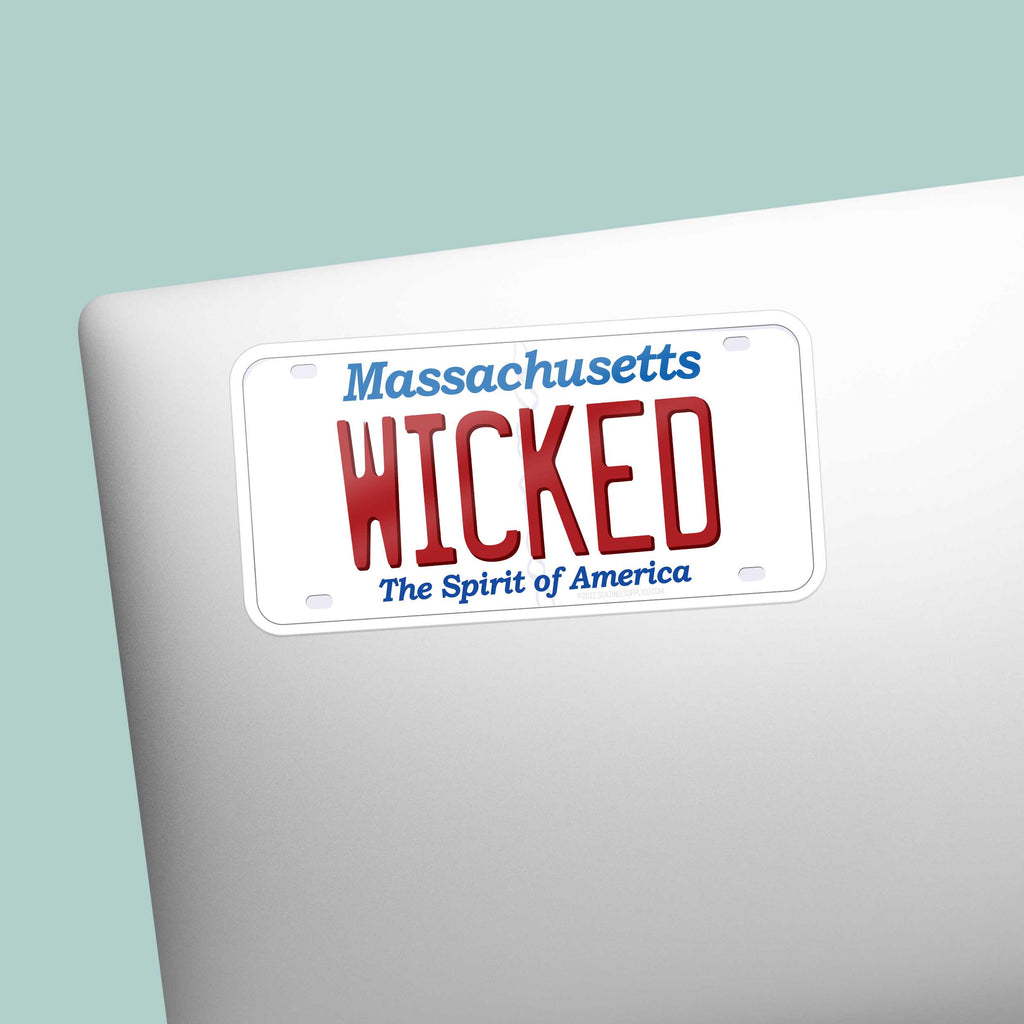 Wicked Massachusetts License Plate Sticker
