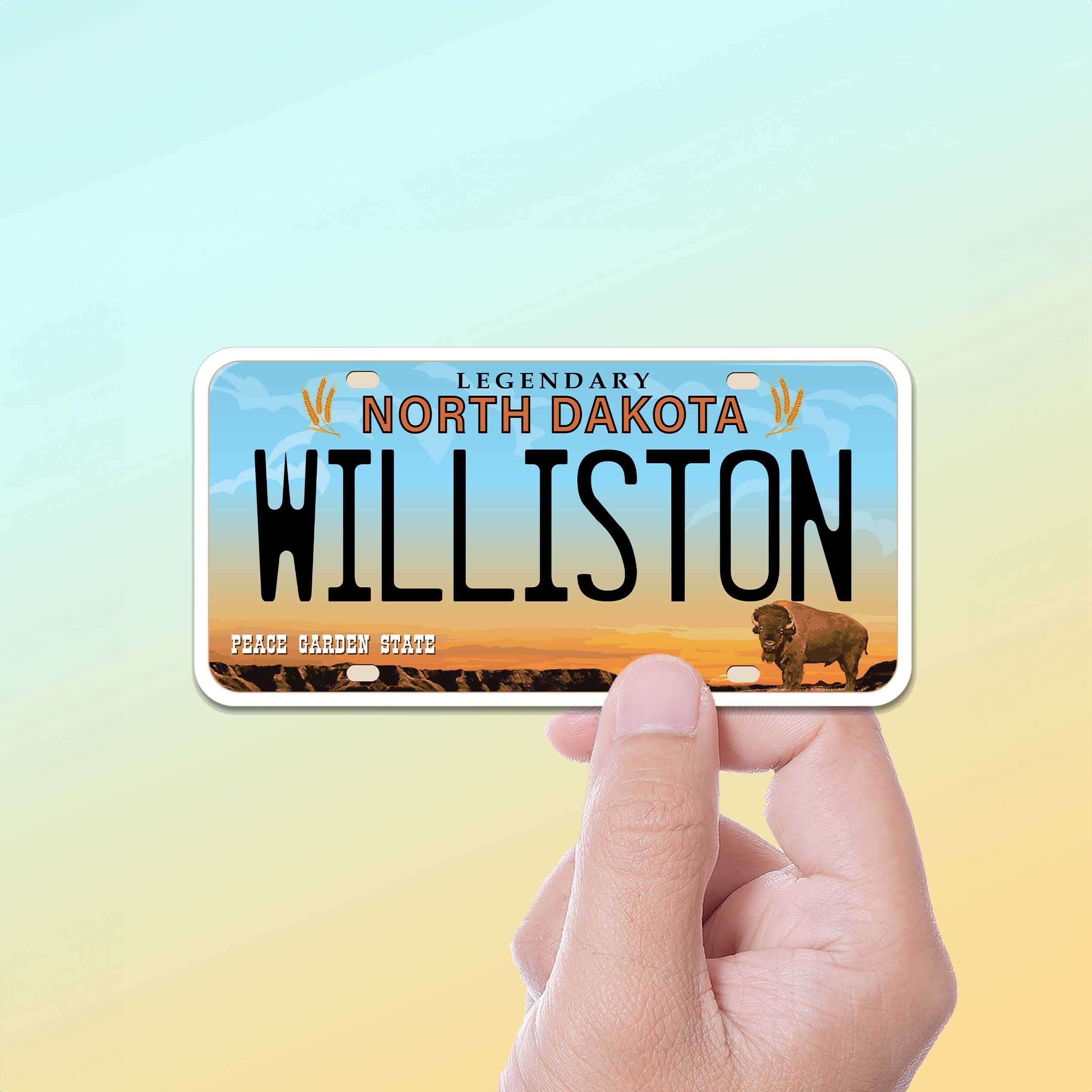 North Dakota License Plate Stickers - Choose Your ND City Decal