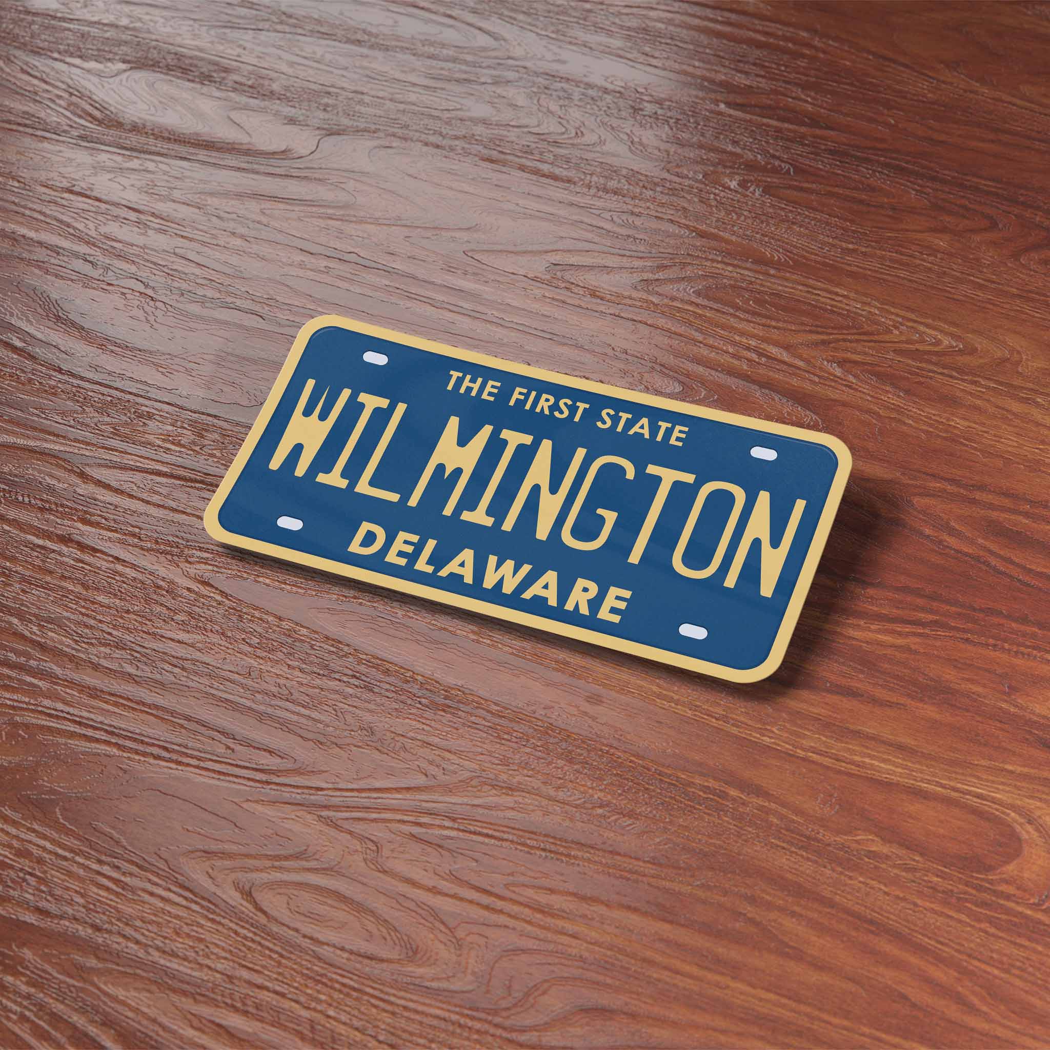Delaware License Plate Bumper Stickers - Choose Your City or Phrase