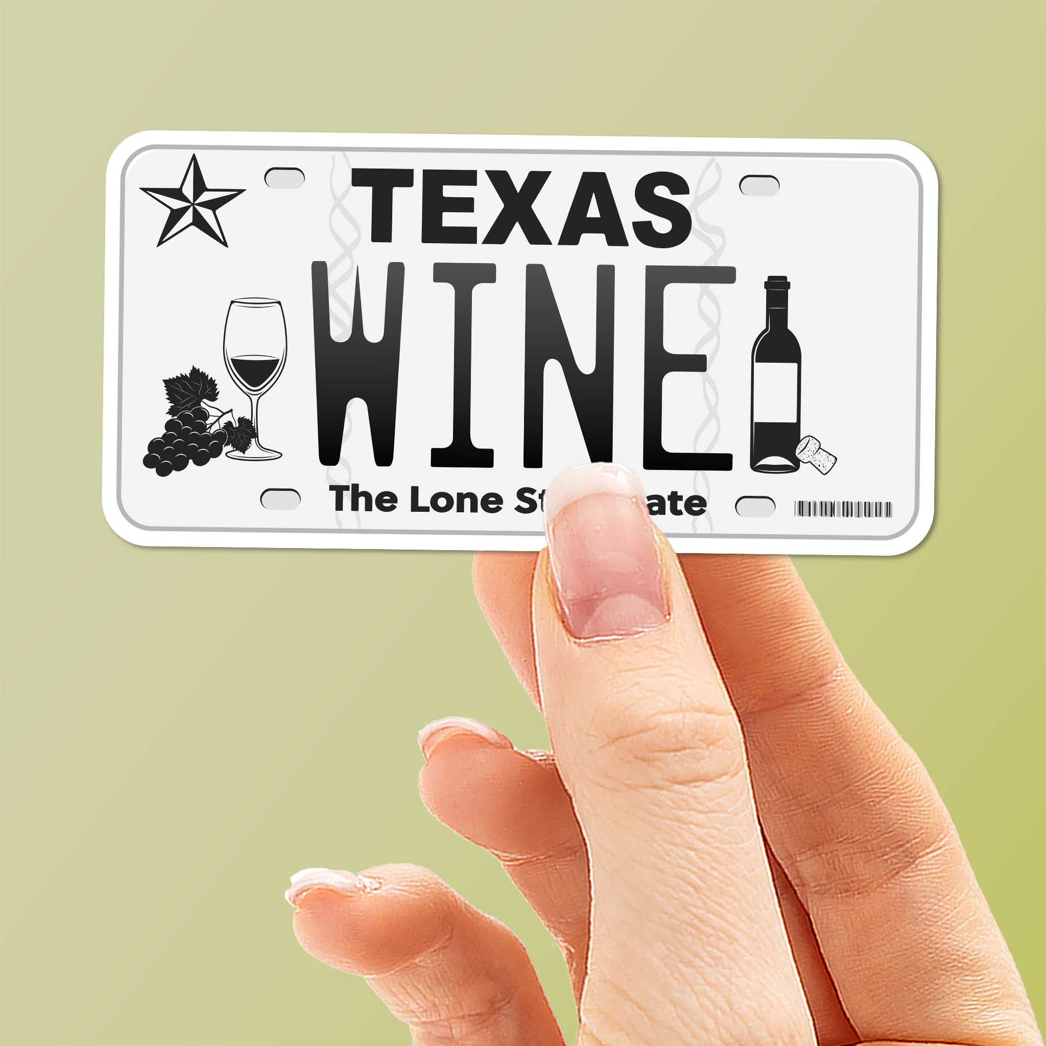 Texas Wine Country License Plate Sticker