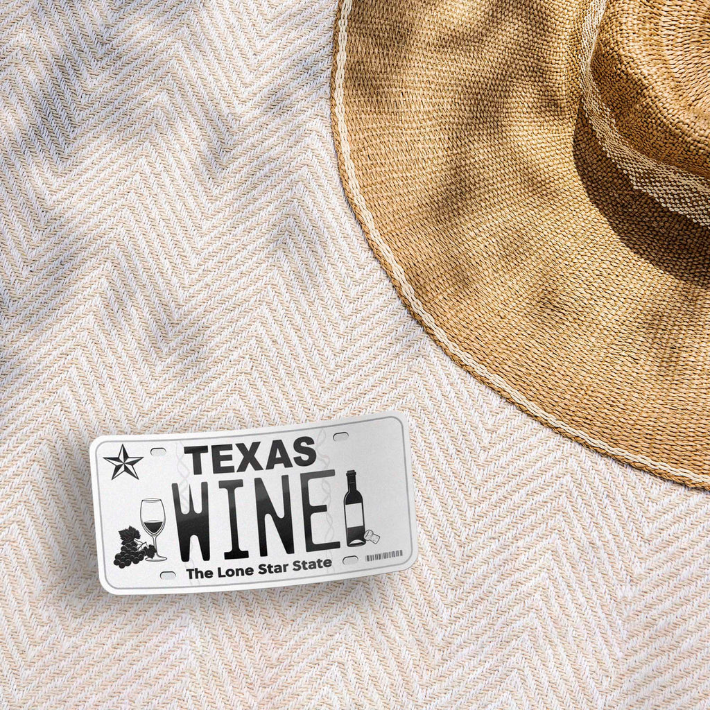 Texas Wine Country License Plate Sticker