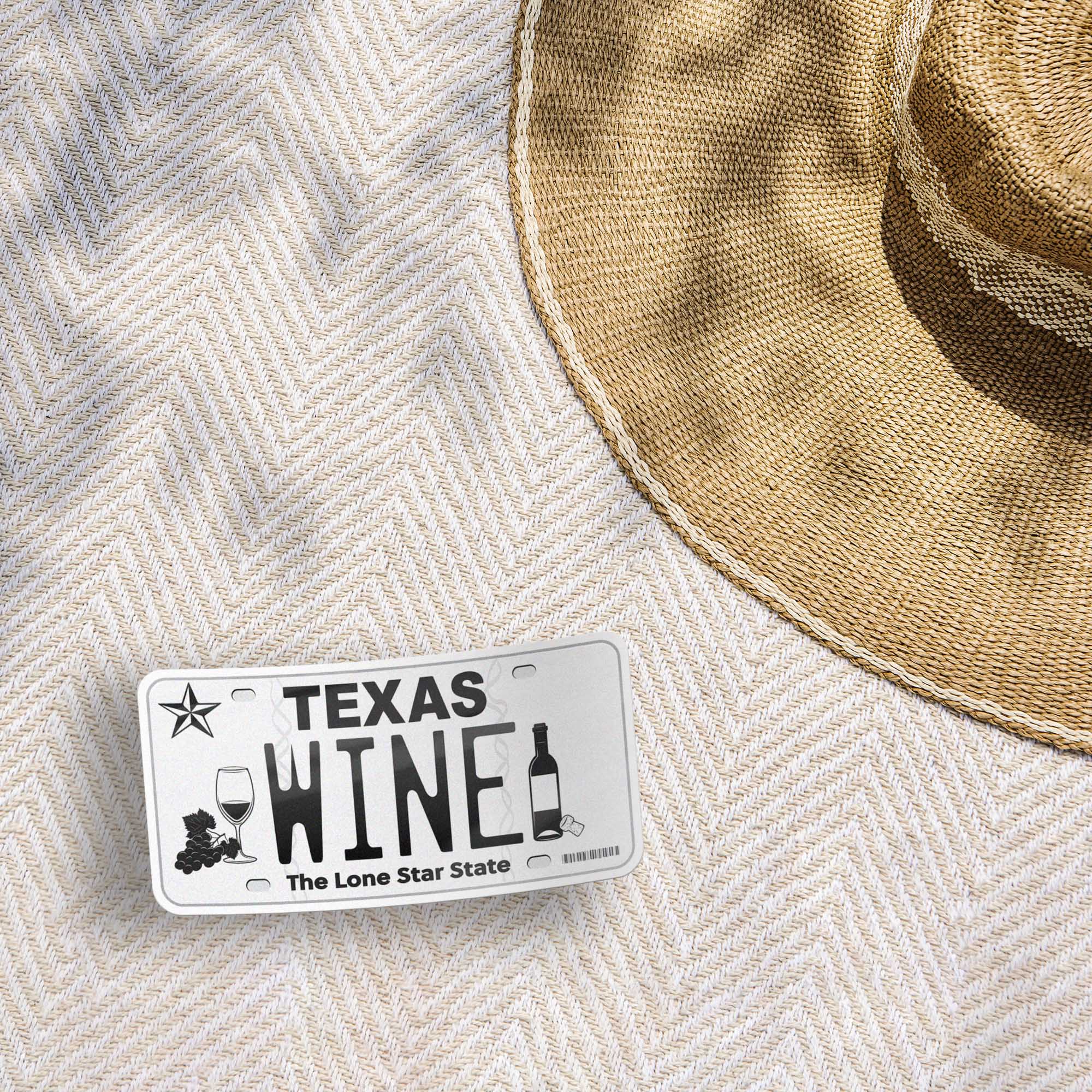 Texas Wine Country License Plate Sticker