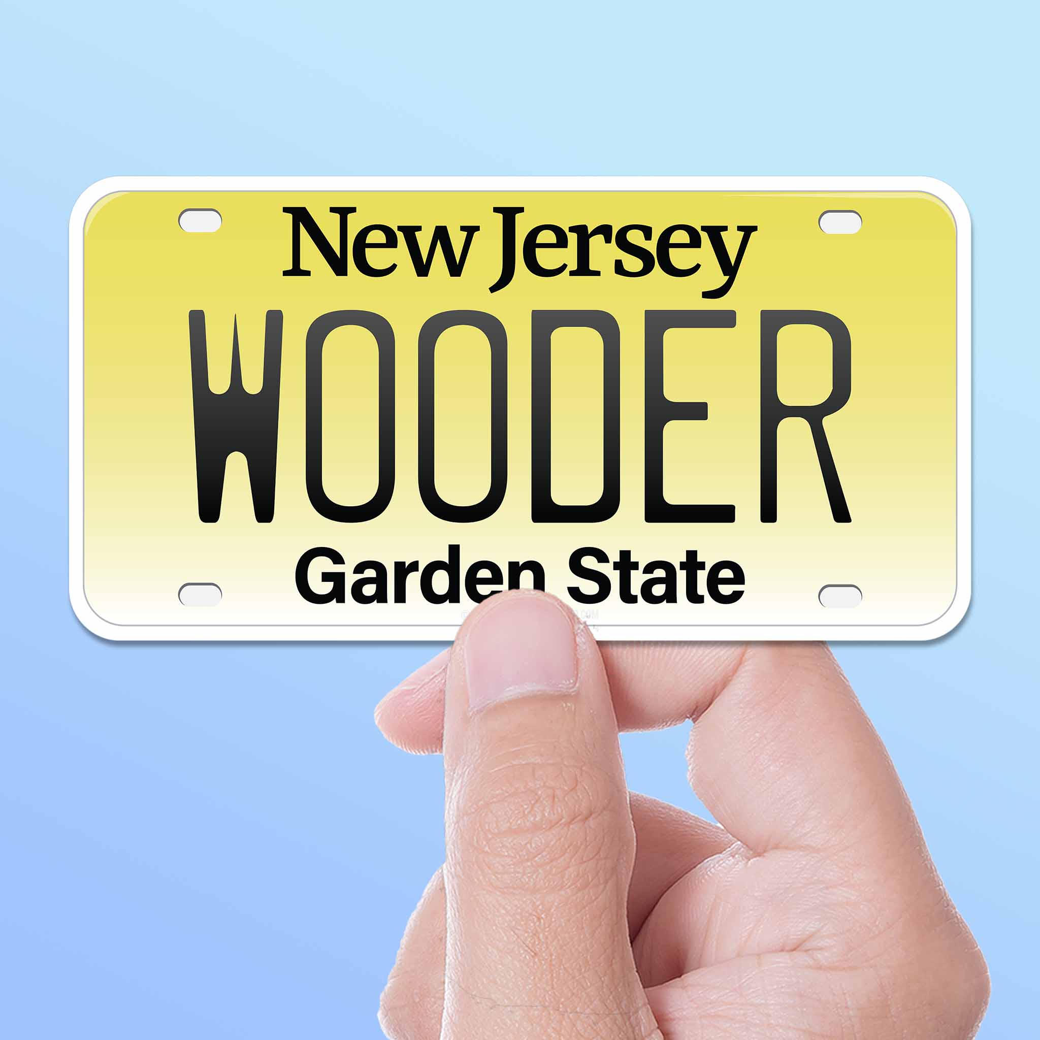 Wooder NJ License Plate Sticker