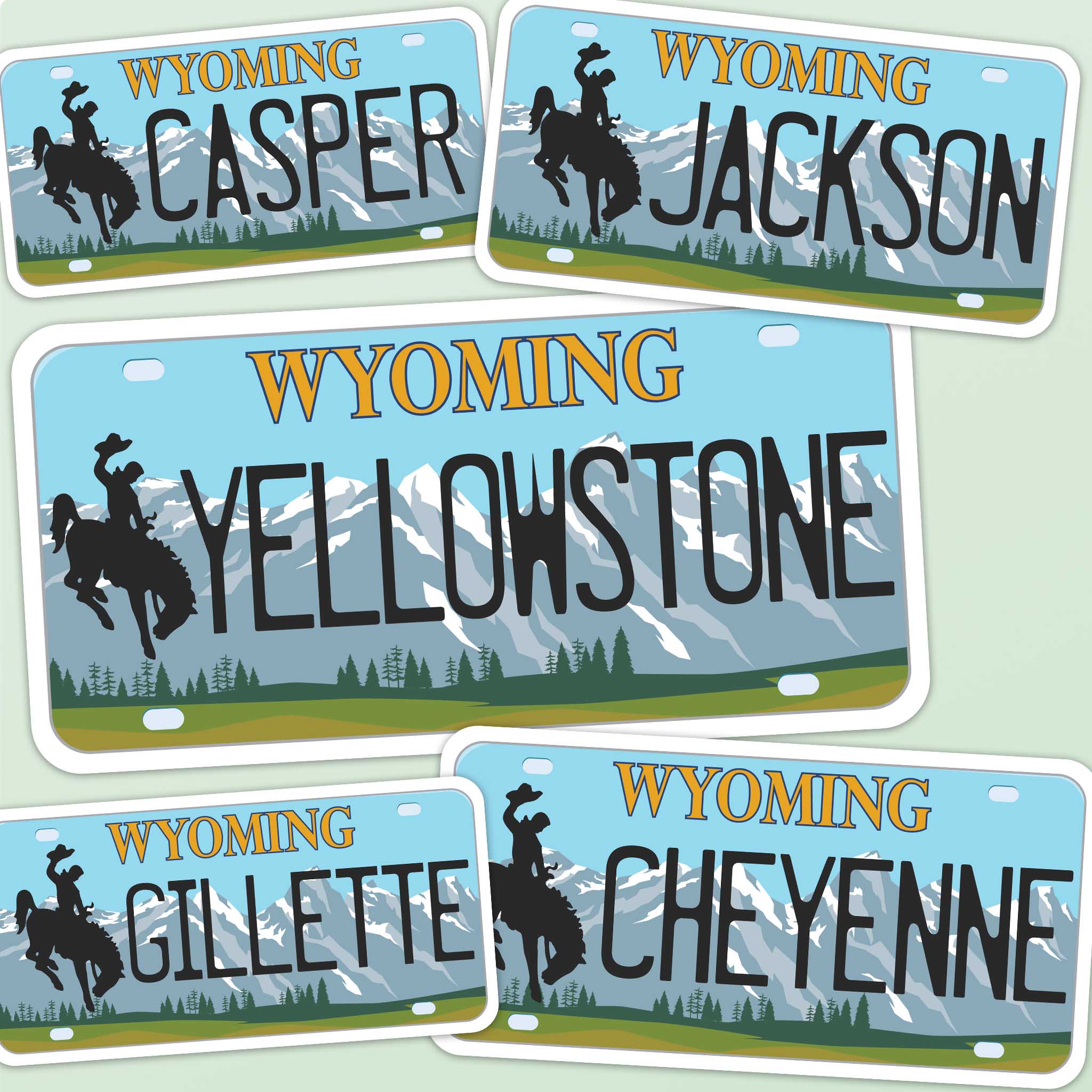 Wyoming License Plate Stickers - Choose Your WY Decal