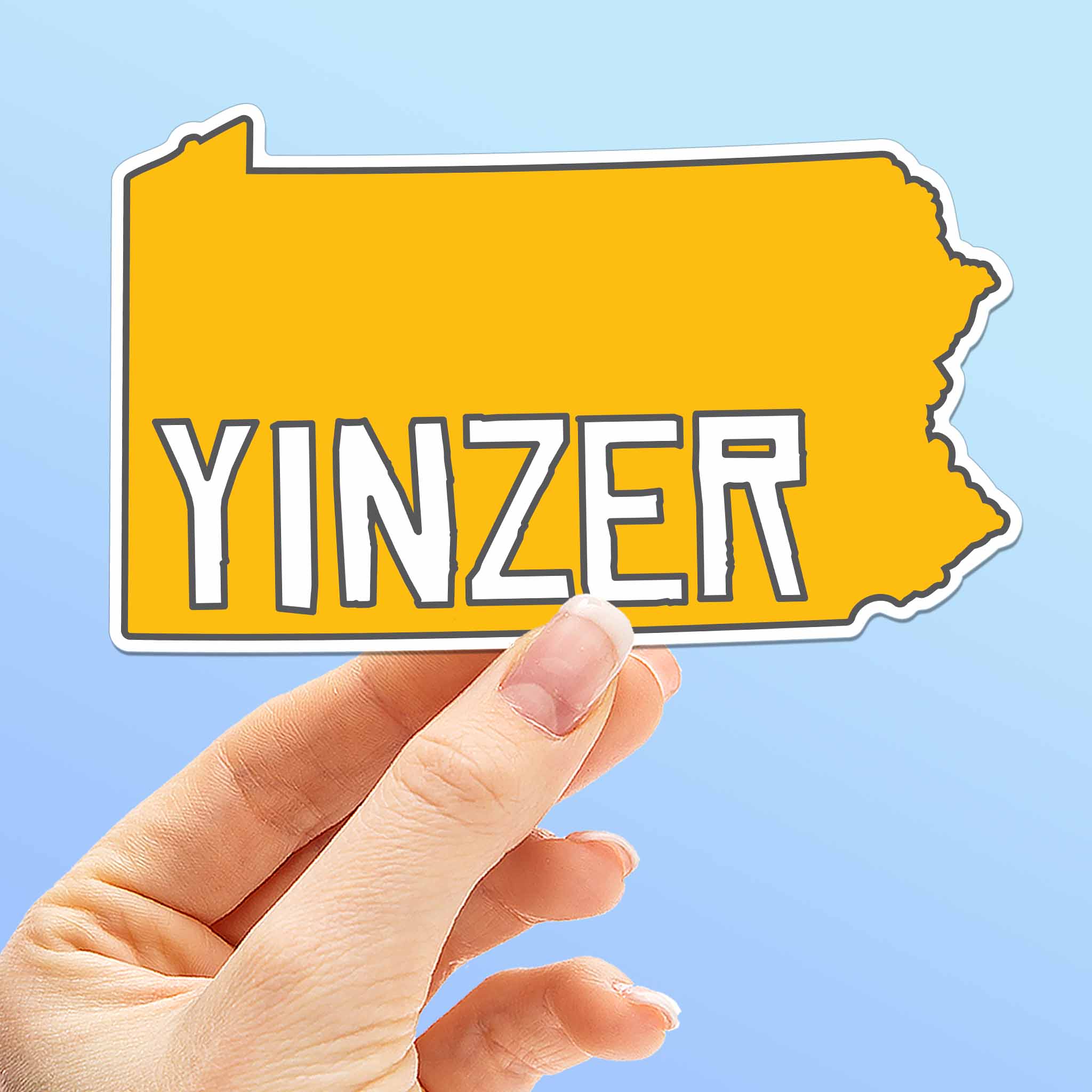 Yinzer Pittsburgh Sticker - Yellow PGH Pennsylvania Decal