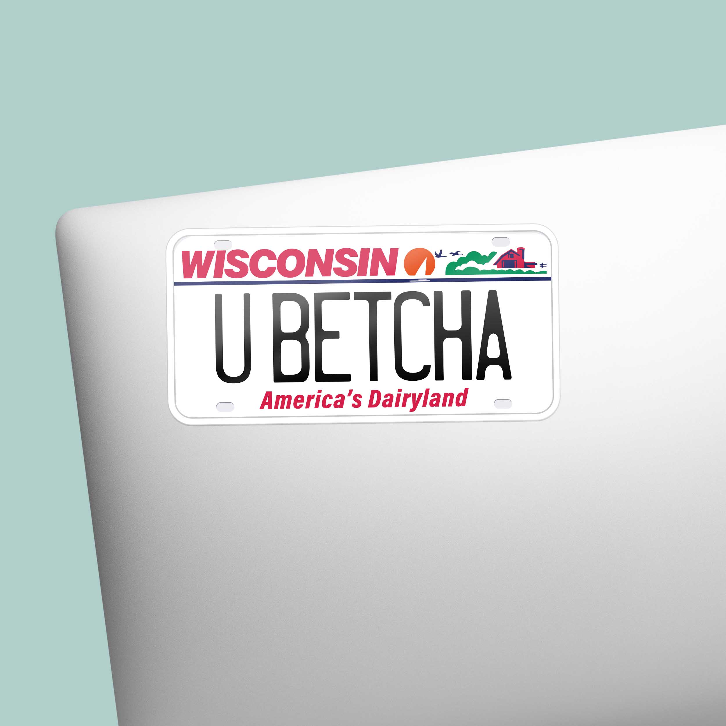 You Betcha Wisconsin License Plate Sticker
