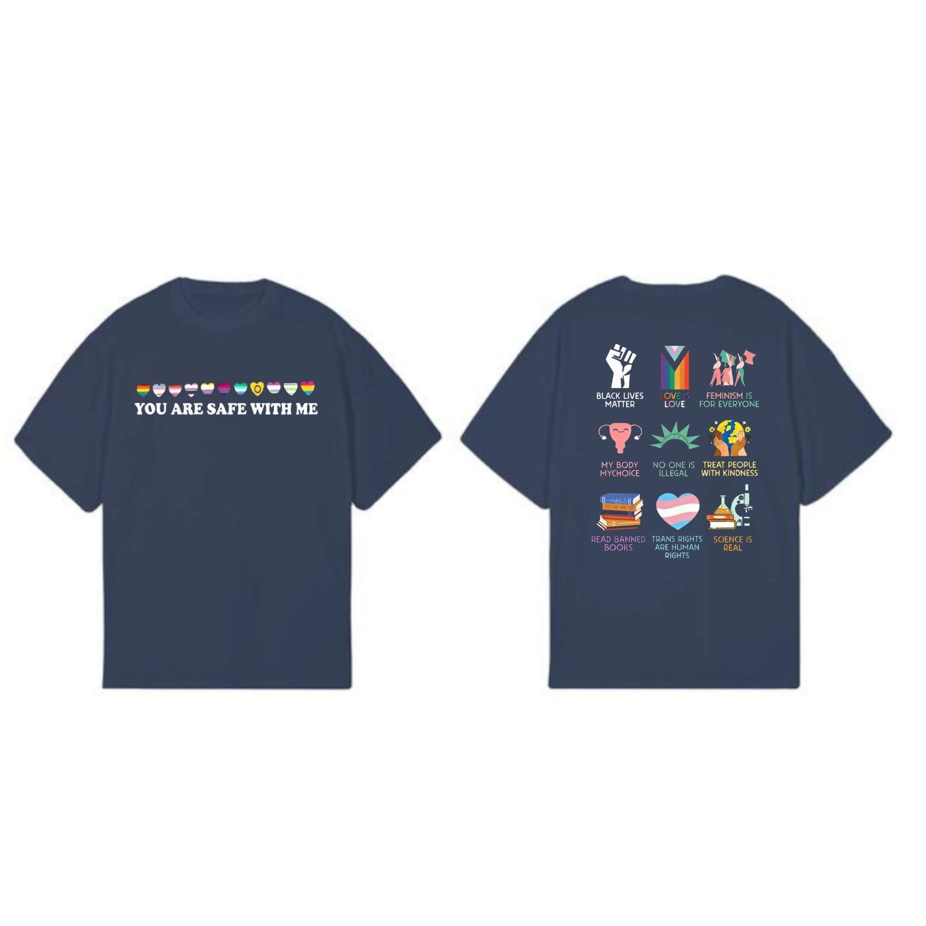 "You Are Safe With Me" T-Shirt - Equality & Human Rights Tee, Inclusive & Ally Statement Shirt