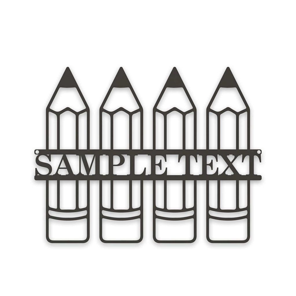 Back to School Classroom Pencils Personalized Metal Sign