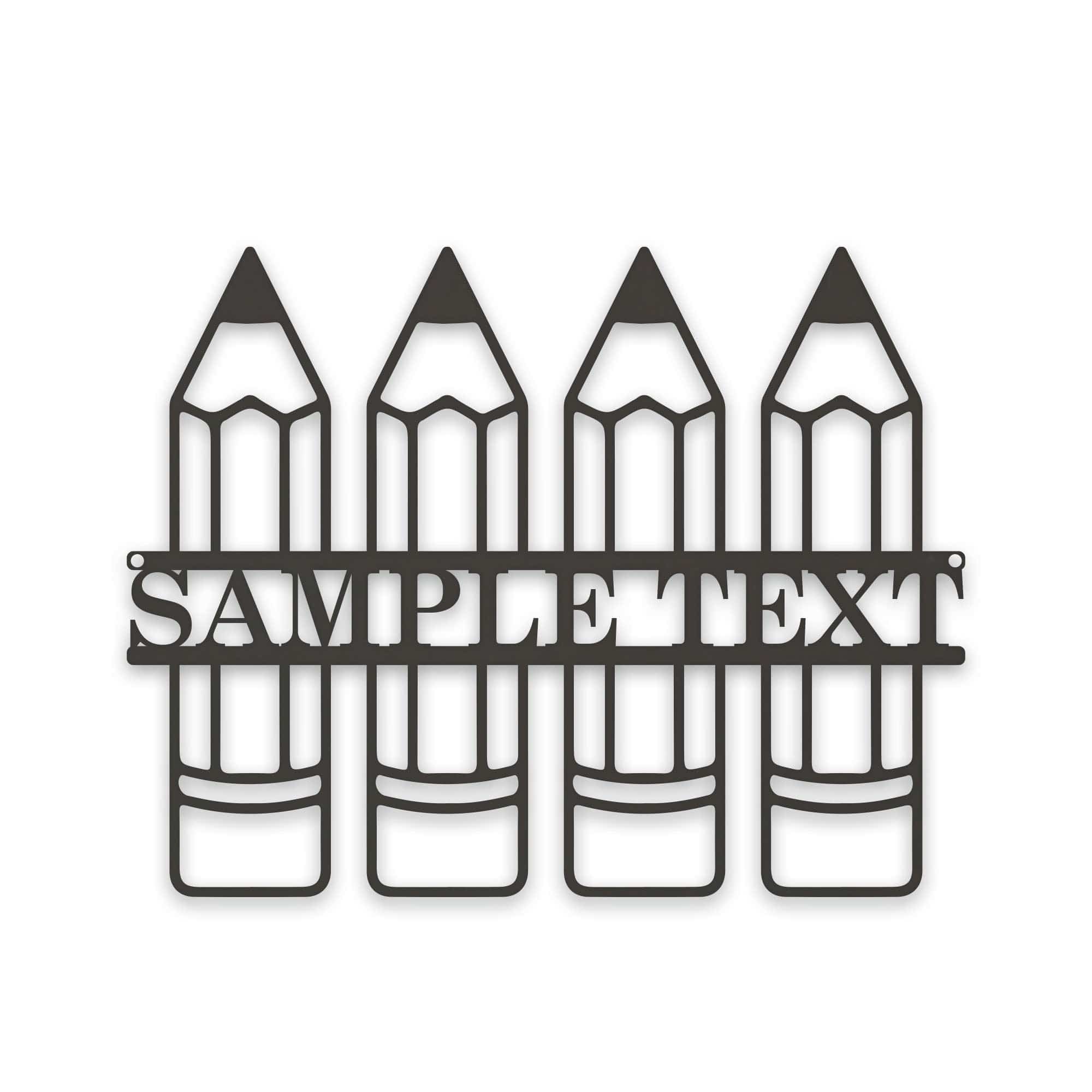 Back to School Classroom Pencils Personalized Metal Sign