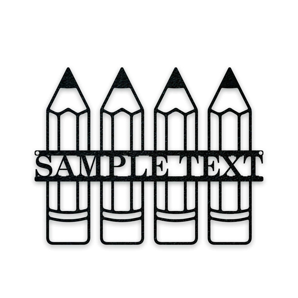 Back to School Classroom Pencils Personalized Metal Sign